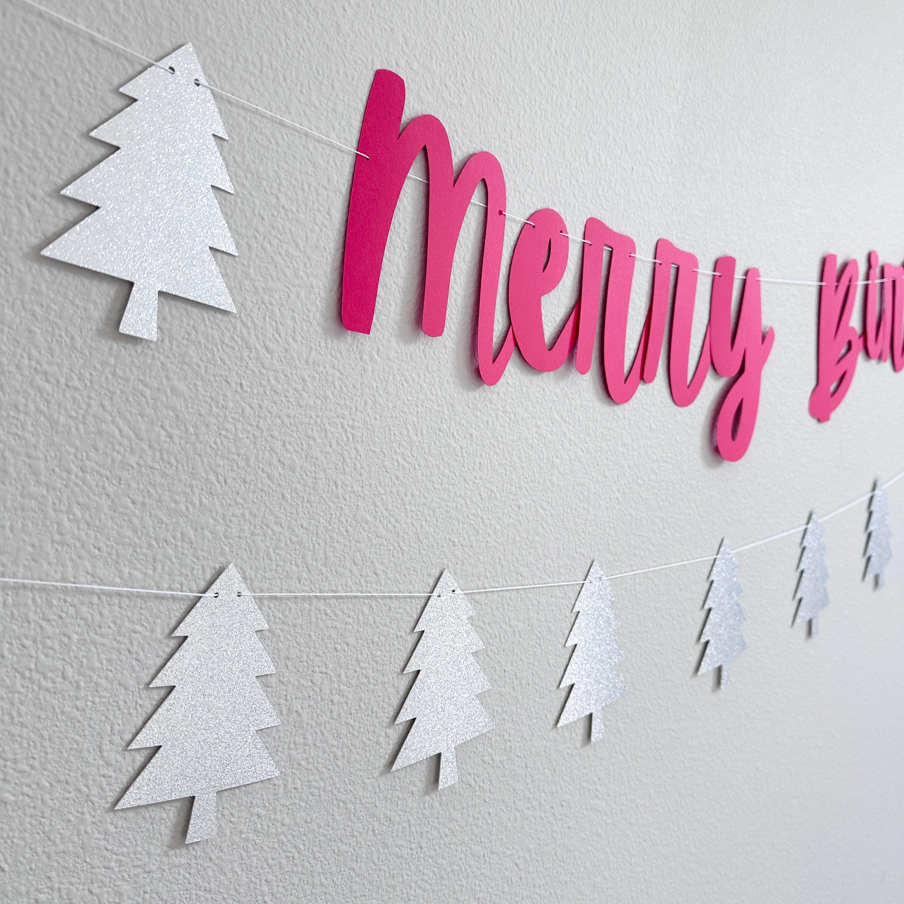 Merry Birthday Banner, Christmas Birthday Decorations, December Birthday Ideas, Merry Birthday, Christmas Birthday Banner