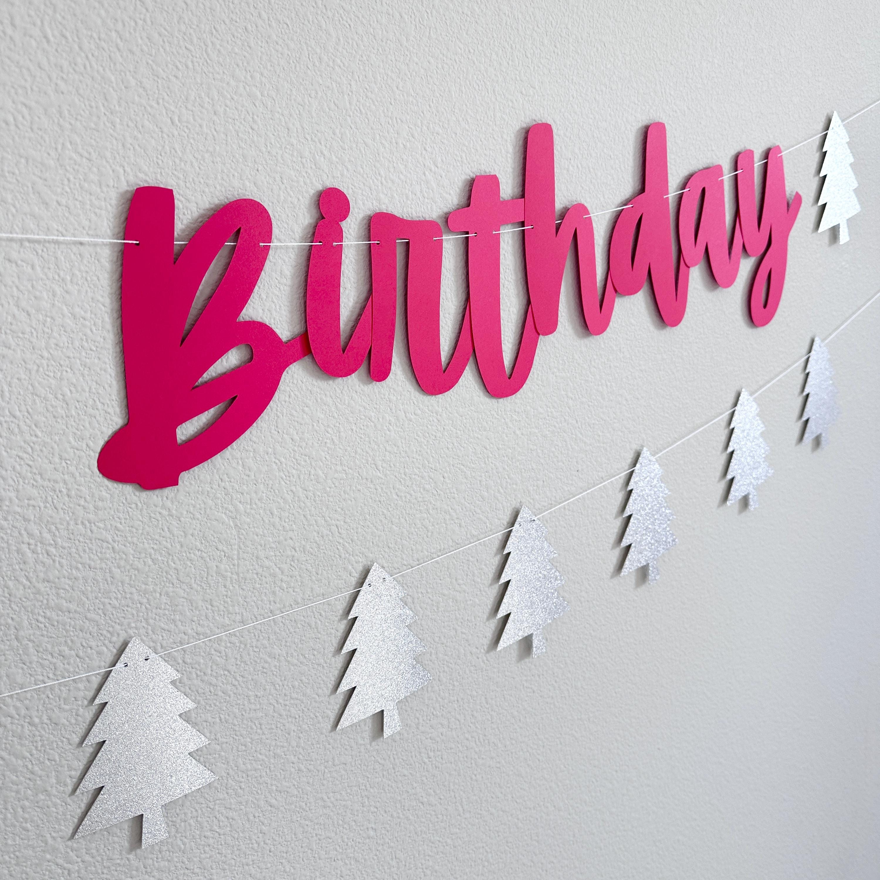 Merry Birthday Banner, Christmas Birthday Decorations, December Birthday Ideas, Merry Birthday, Christmas Birthday Banner