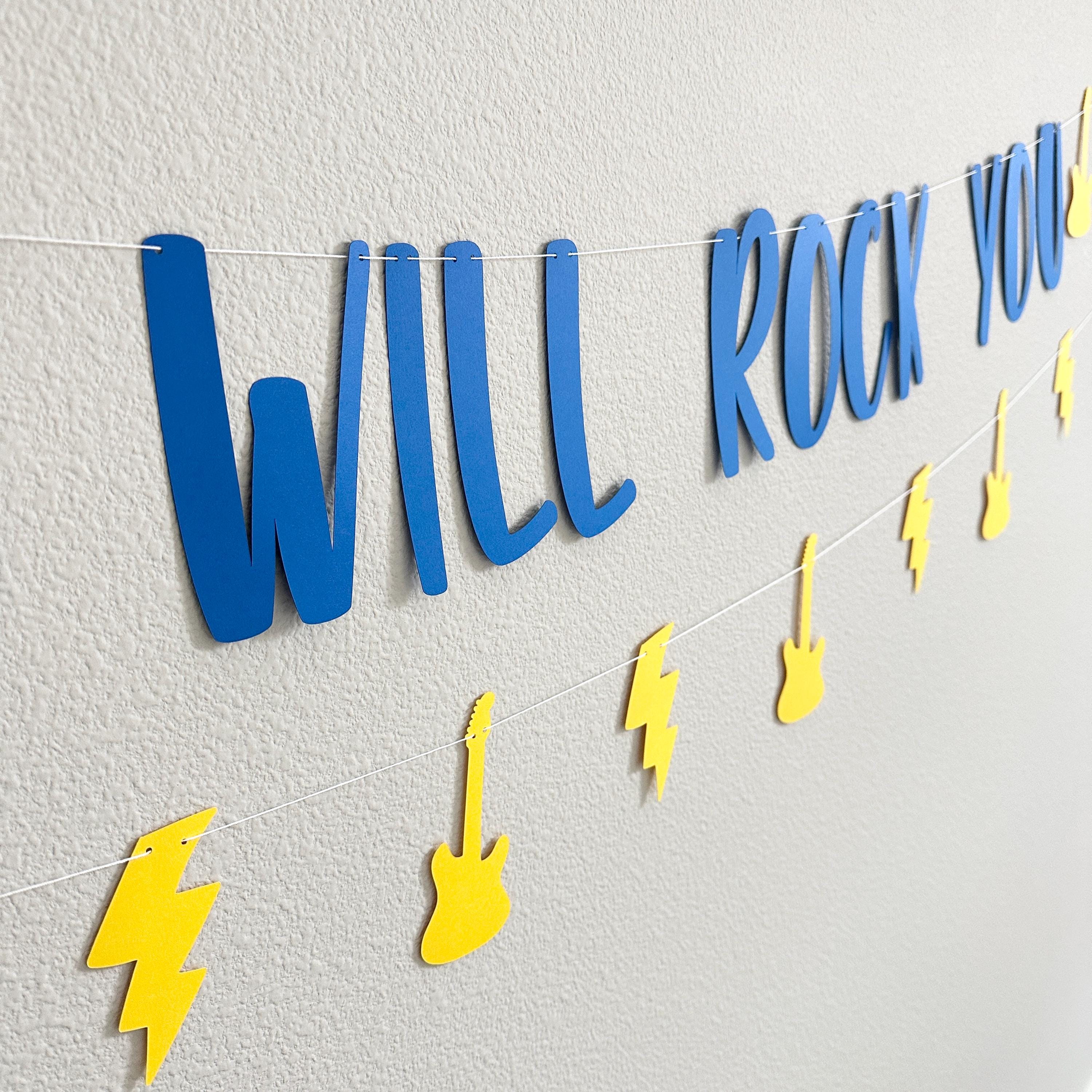 Three Will Rock You, 3rd Birthday, Rock Themed 3rd Birthday, Rock Birthday Banner, Rock N Roll Decorations, Rock n&#39; Roll Theme