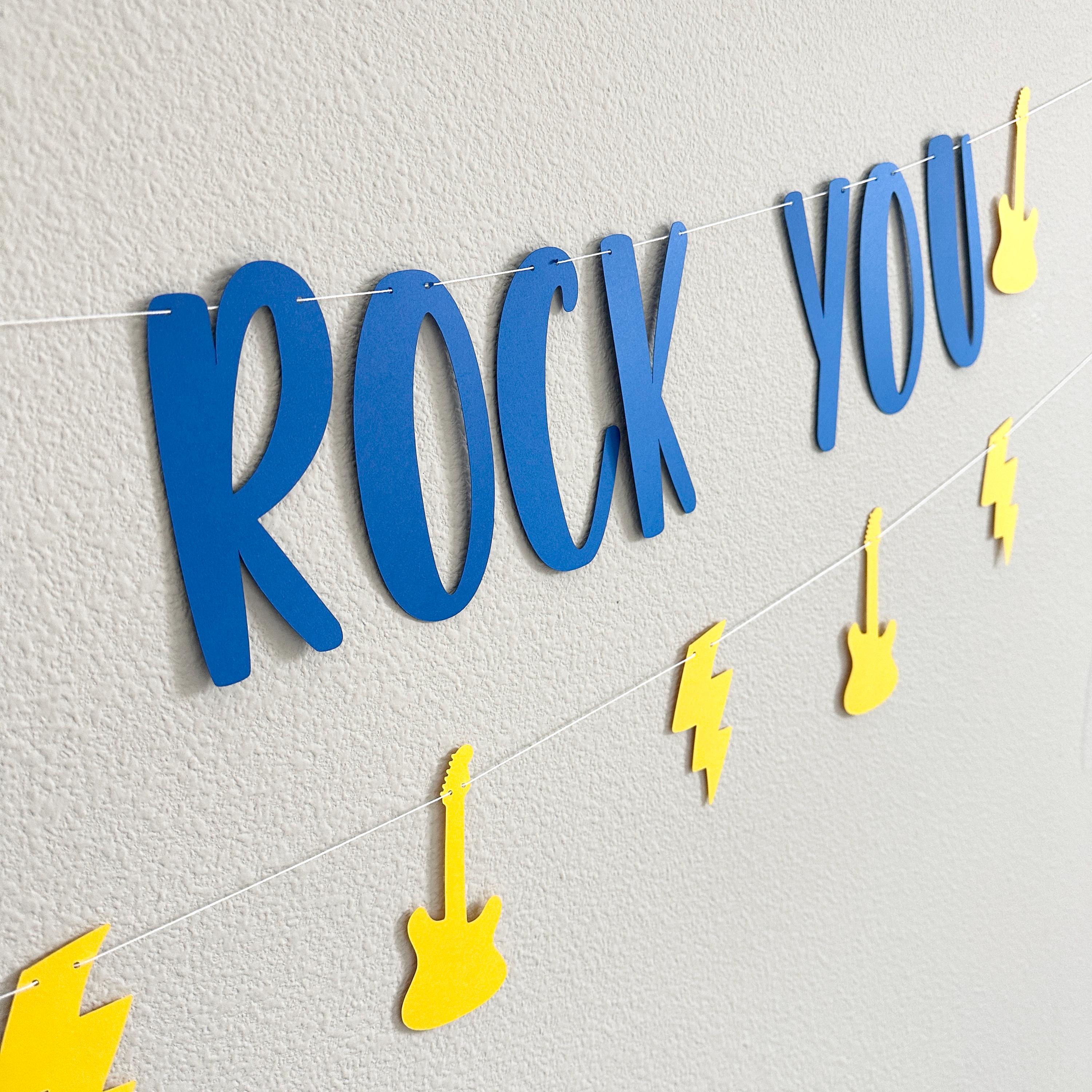 Three Will Rock You, 3rd Birthday, Rock Themed 3rd Birthday, Rock Birthday Banner, Rock N Roll Decorations, Rock n&#39; Roll Theme