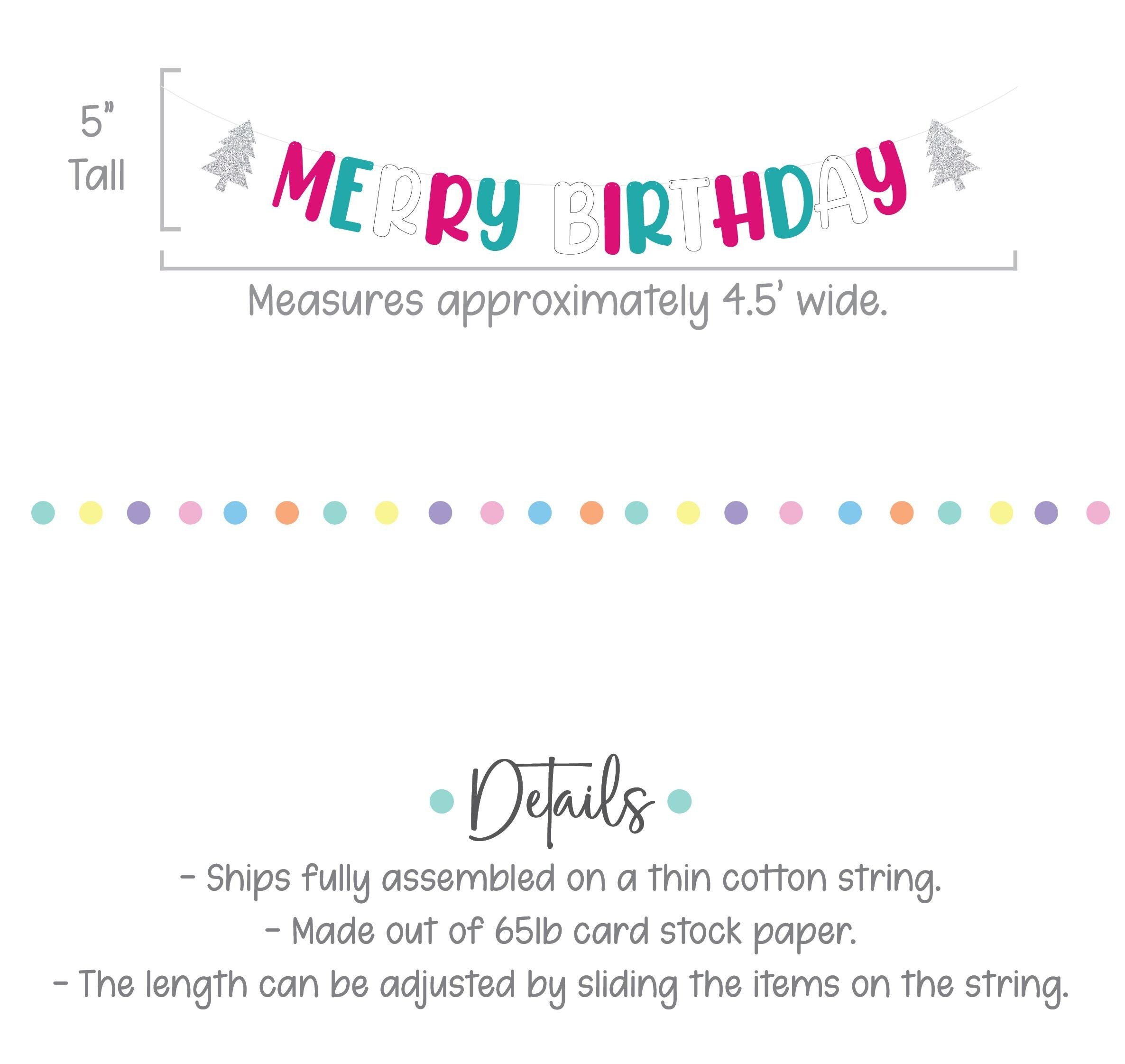 Merry Birthday Banner, Christmas Birthday Decorations, December Birthday Ideas, Merry Birthday, Christmas Birthday Banner
