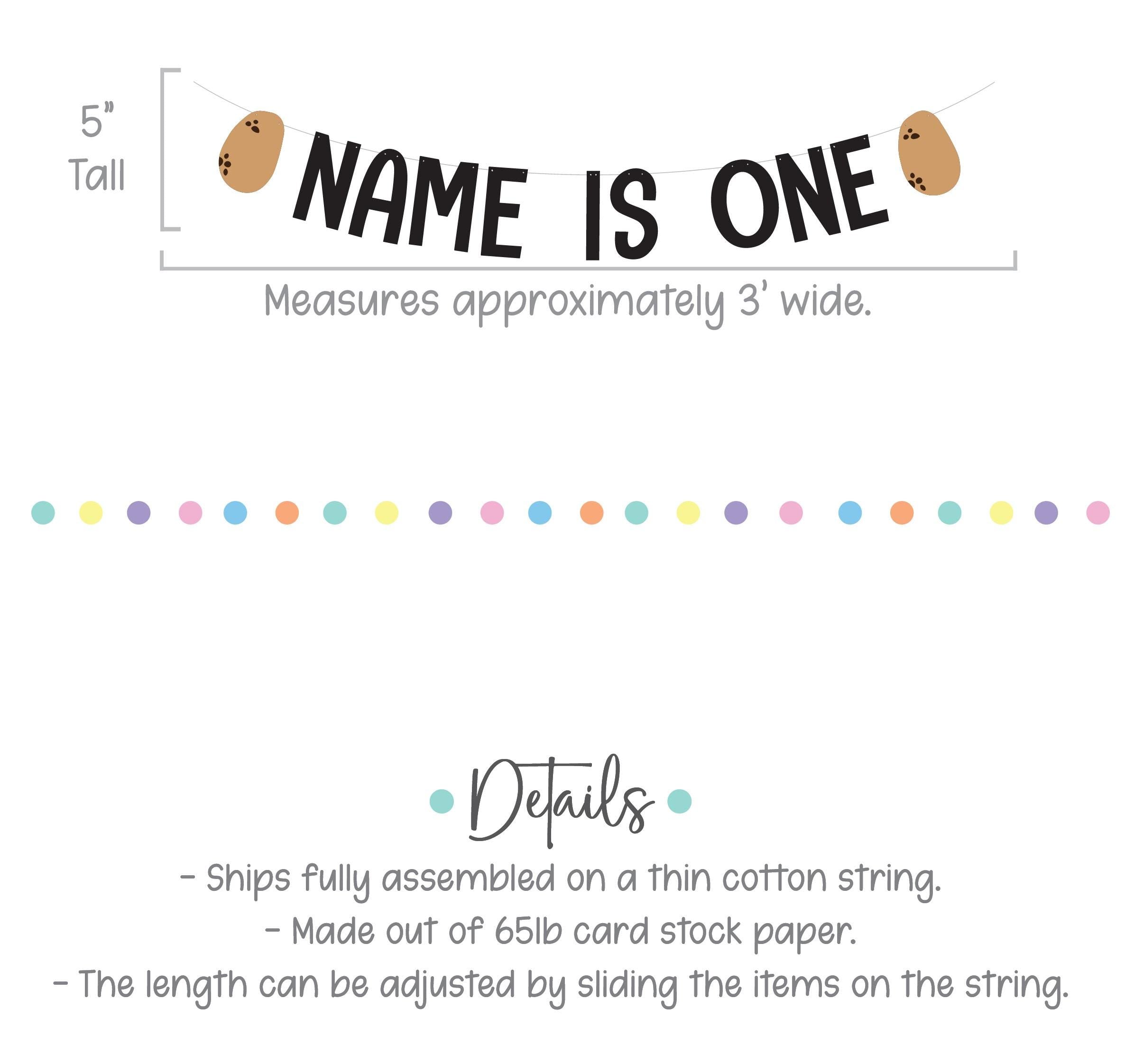 Potato 1st Birthday Banner, First Birthday Theme Ideas, Potato Birthday Banner, Name Is One Decorations, Potato birthday Party Decorations