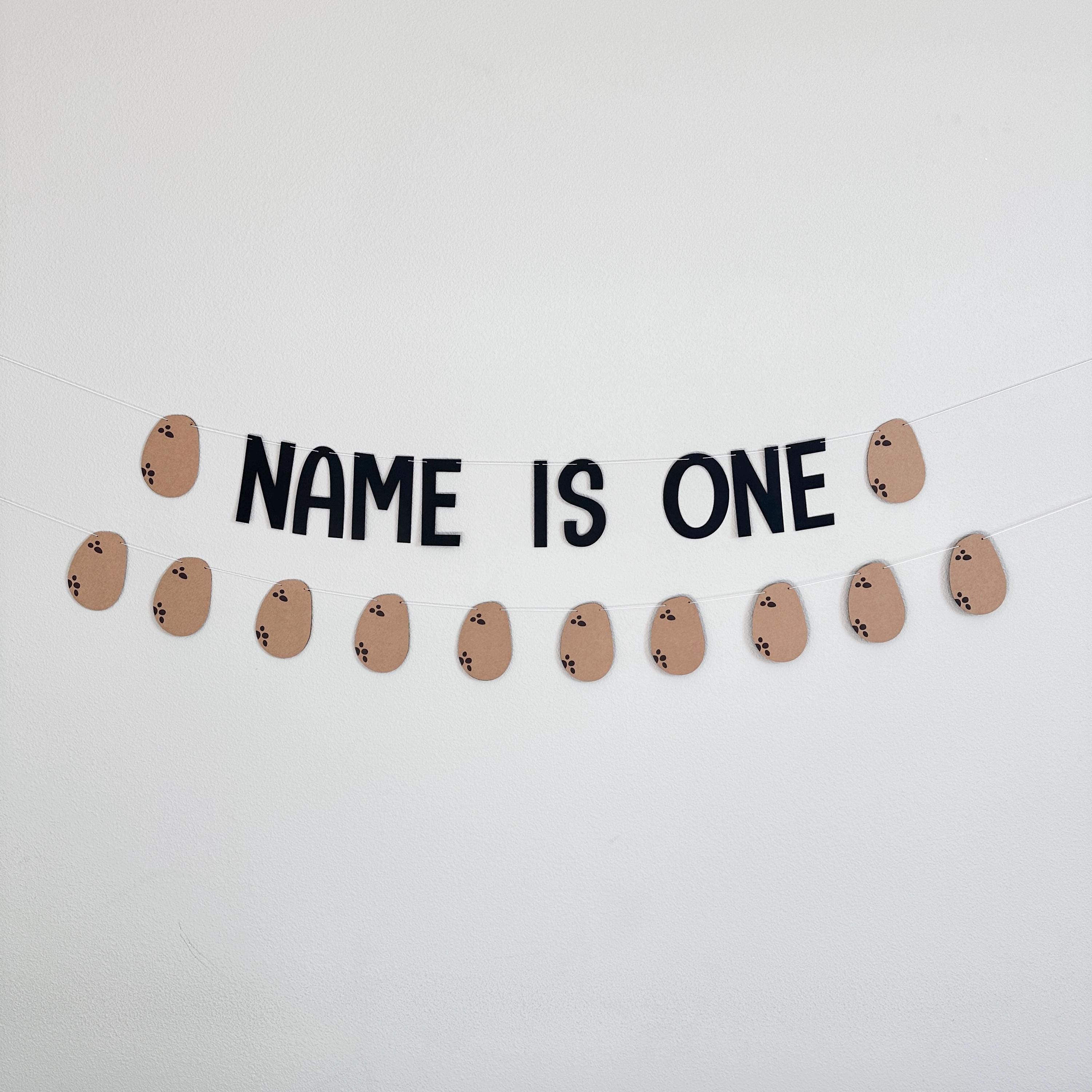 Potato 1st Birthday Banner, First Birthday Theme Ideas, Potato Birthday Banner, Name Is One Decorations, Potato birthday Party Decorations