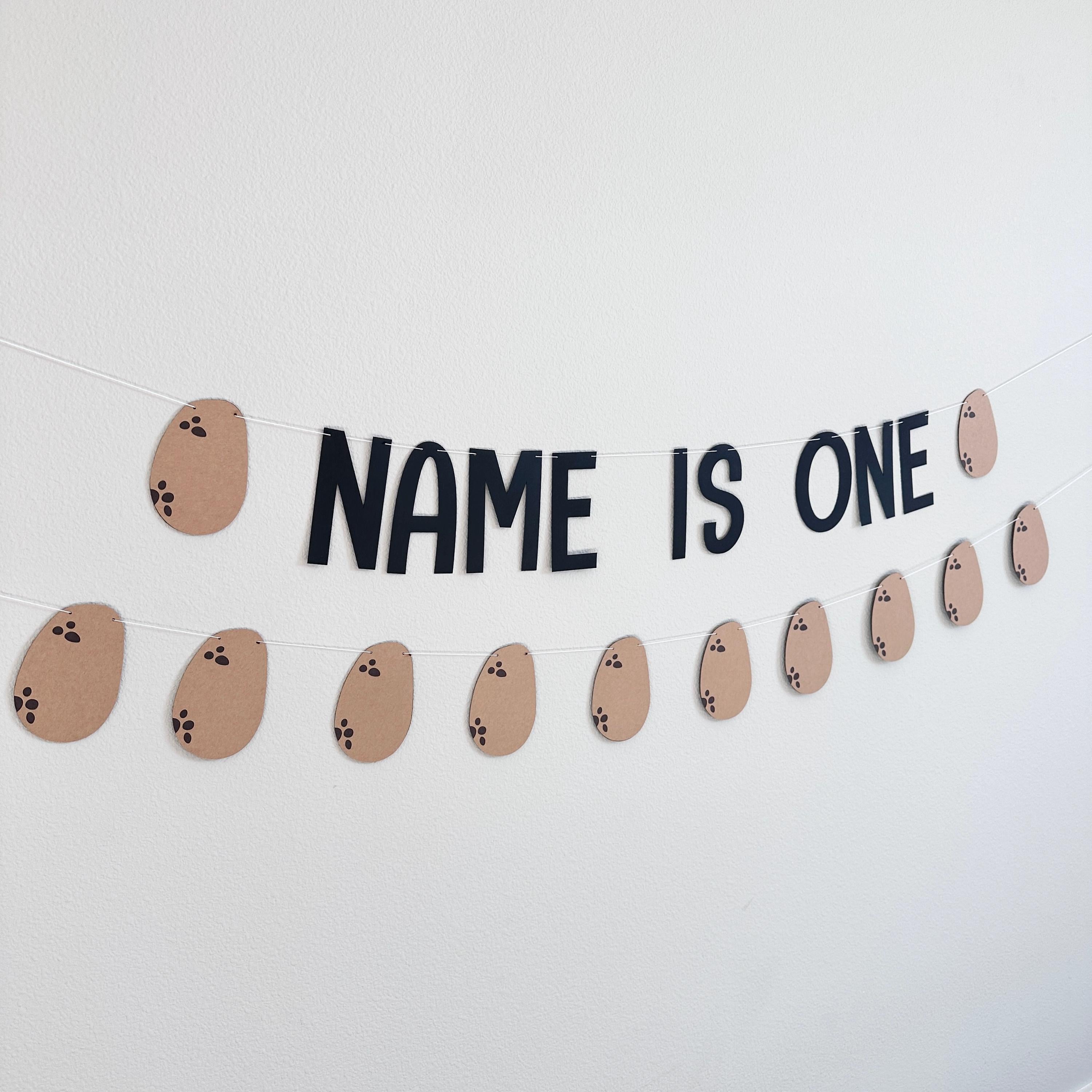 Potato 1st Birthday Banner, First Birthday Theme Ideas, Potato Birthday Banner, Name Is One Decorations, Potato birthday Party Decorations