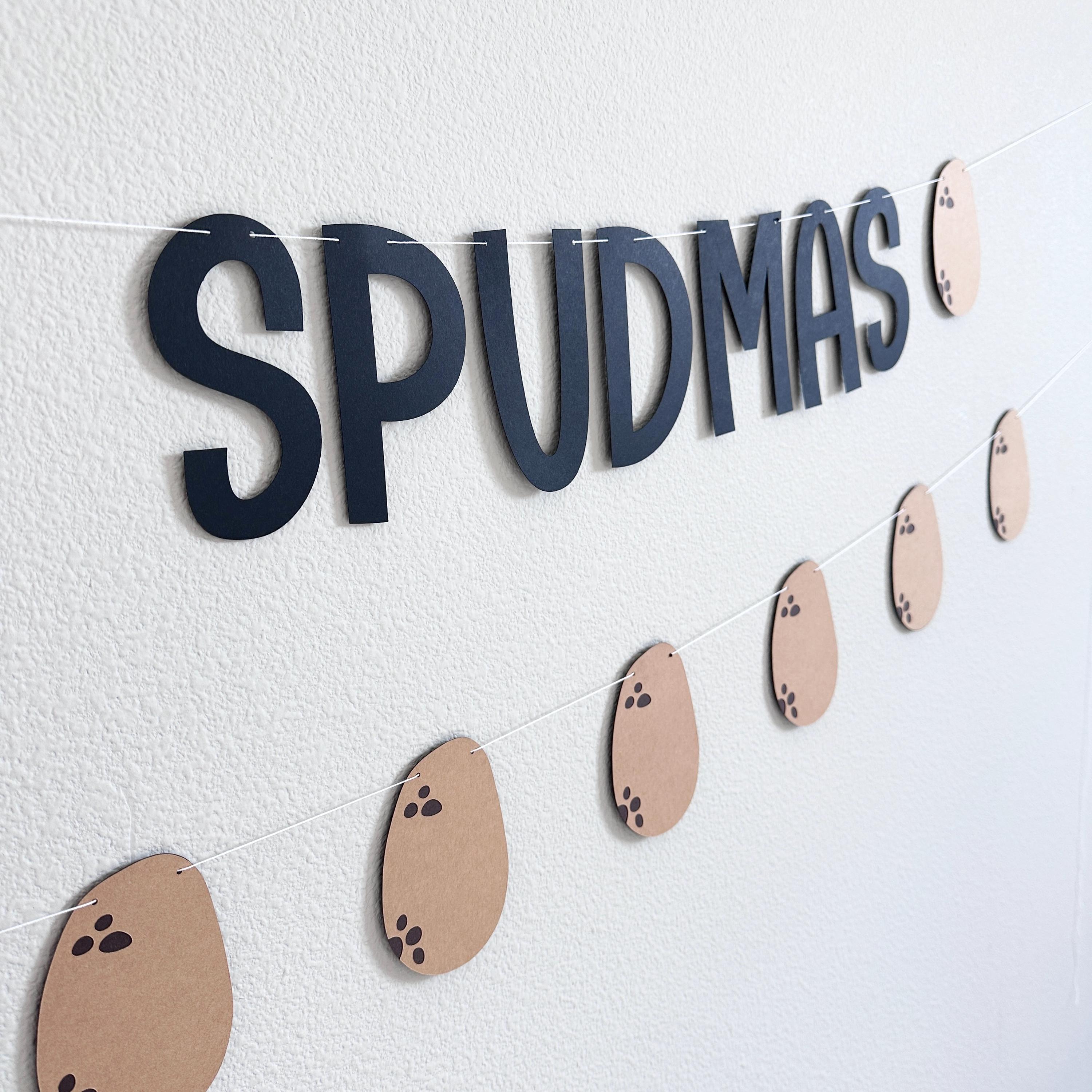 Merry Spudmas, Potato Themed Christmas Banner, Merry Spudmas Banner Decorations, Christmas Decorations, Funny Christmas Ideas