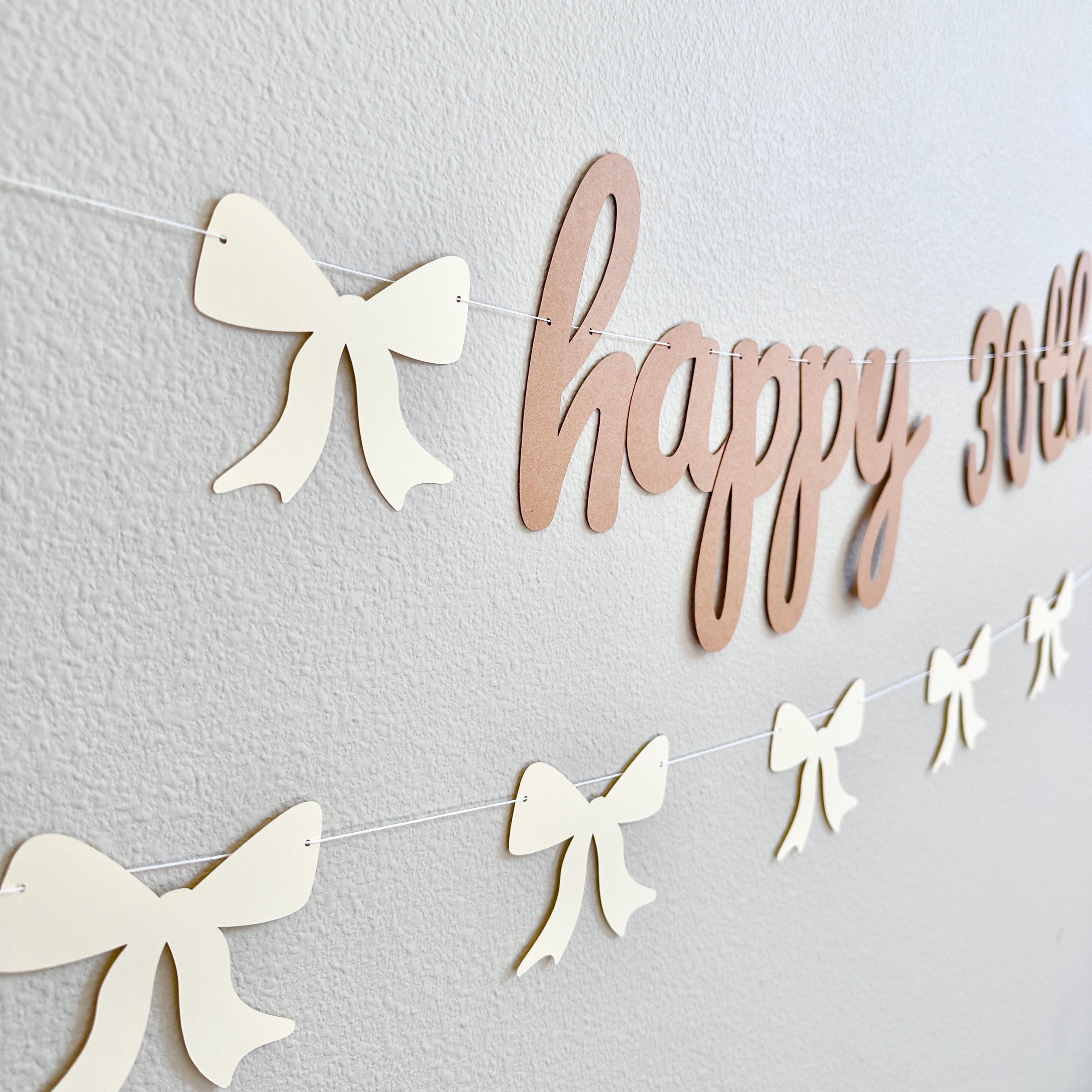 Happy 30th Birthday Banner, 30th Birthday Party Decorations, Coquette Birthday Banner, Coquette Decorations, Coquette Theme