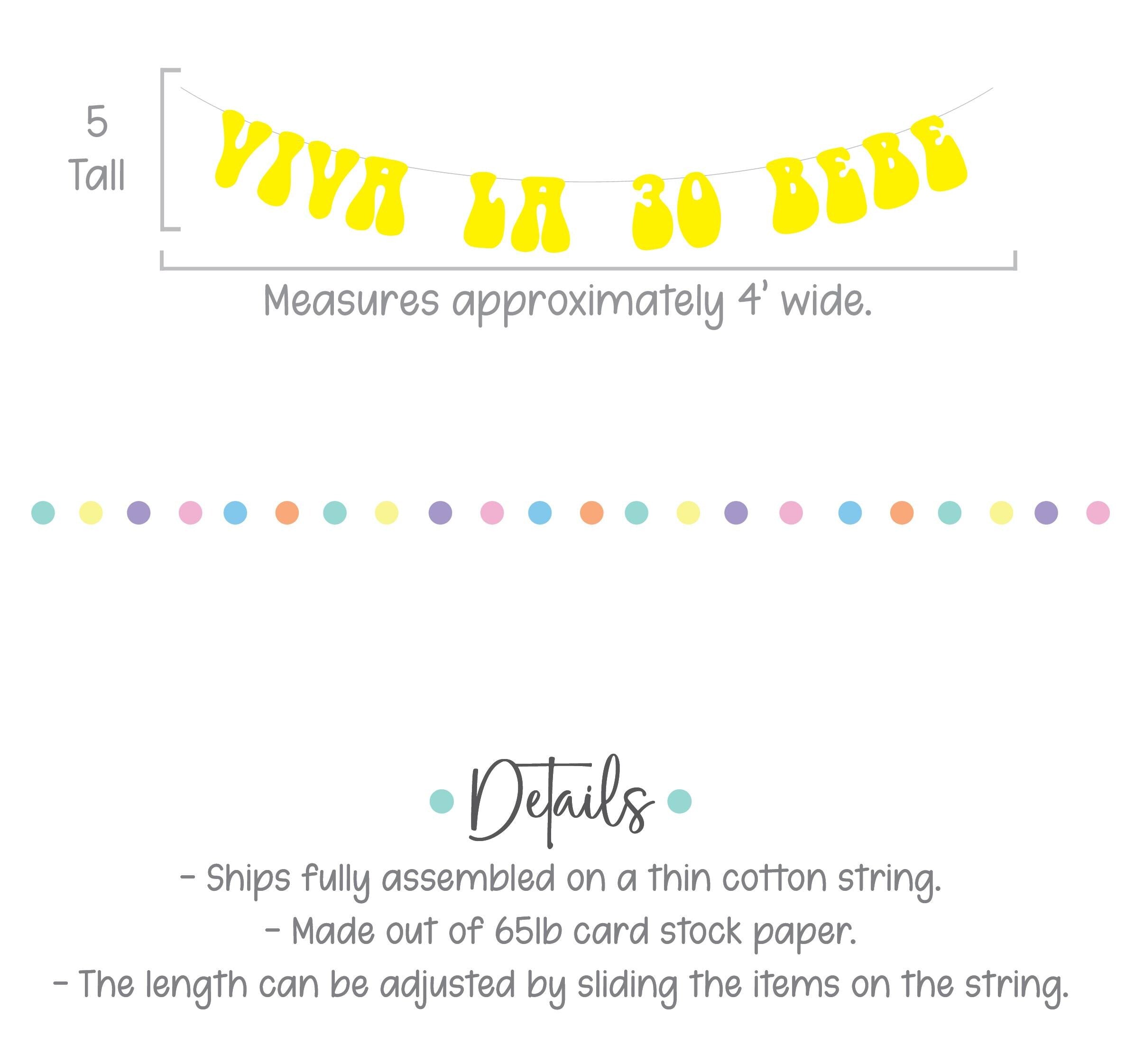 Viva La 30 Bebe, 30th Birthday Banner, 30th Birthday Ideas, 30th Birthday Party Decorations, Yellow Retro Themed 30th Birthday Celebration