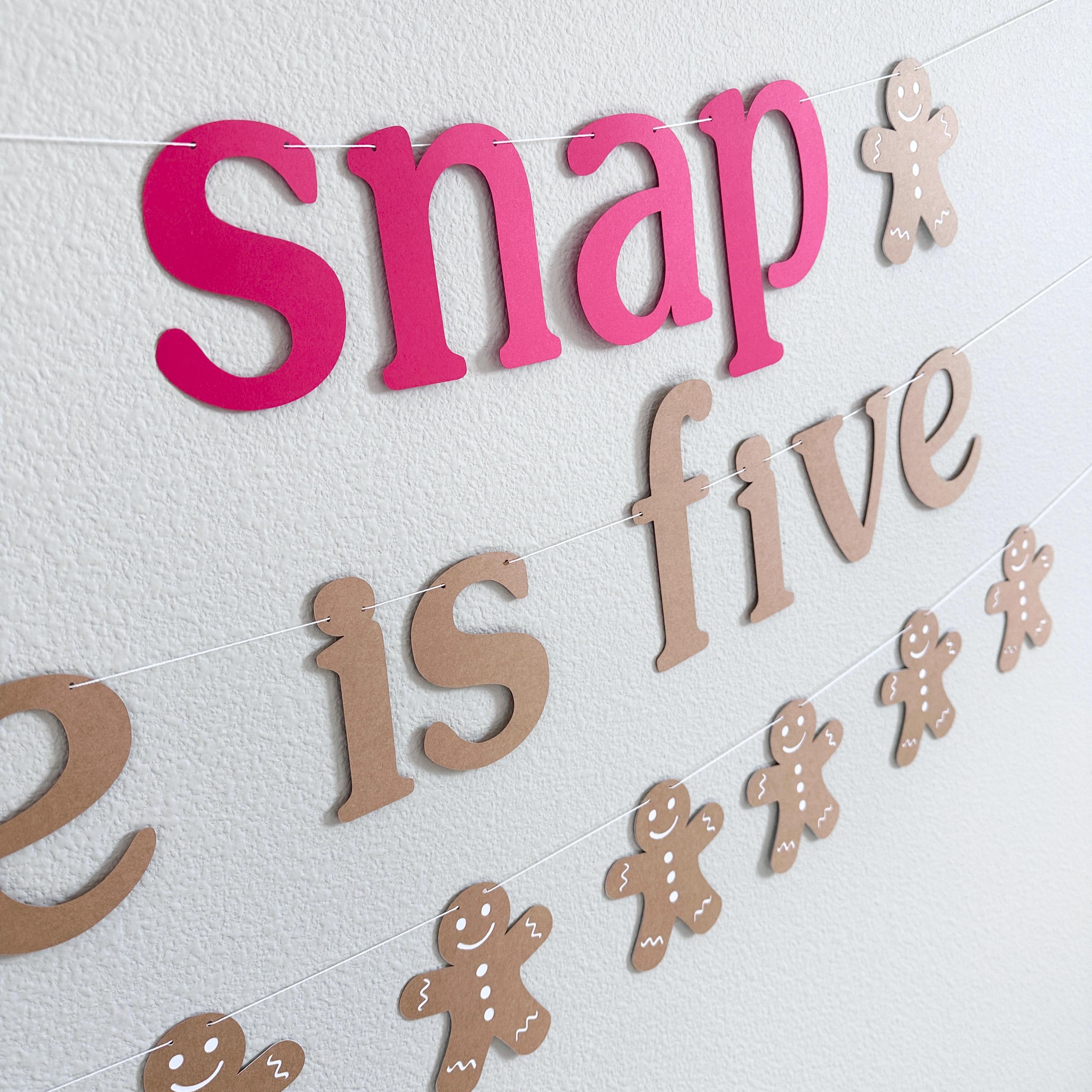 Oh Snap Name Is Five, 5th Birthday Party Decorations, Gingerbread Themed Birthday Banner, Oh Snap Banner, Gingerbread Party Decorations