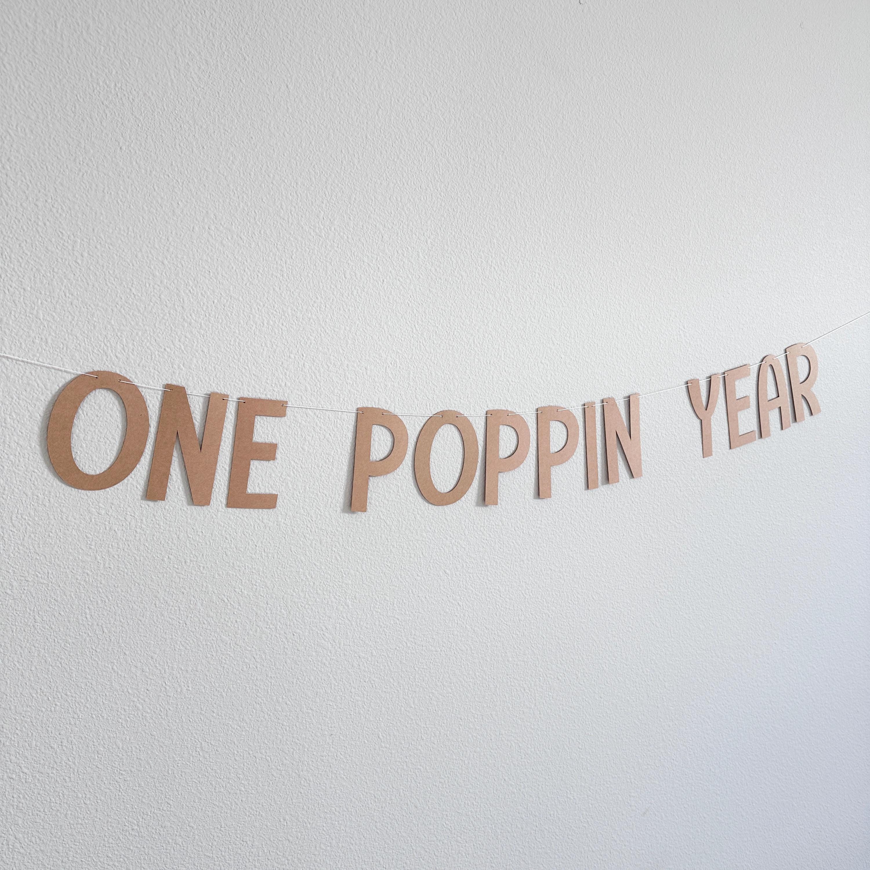 One Poppin Year Banner, One Poppin Year Decorations, First Anniversary Ideas, One Year Banner, 1 Year Celebration Decorations