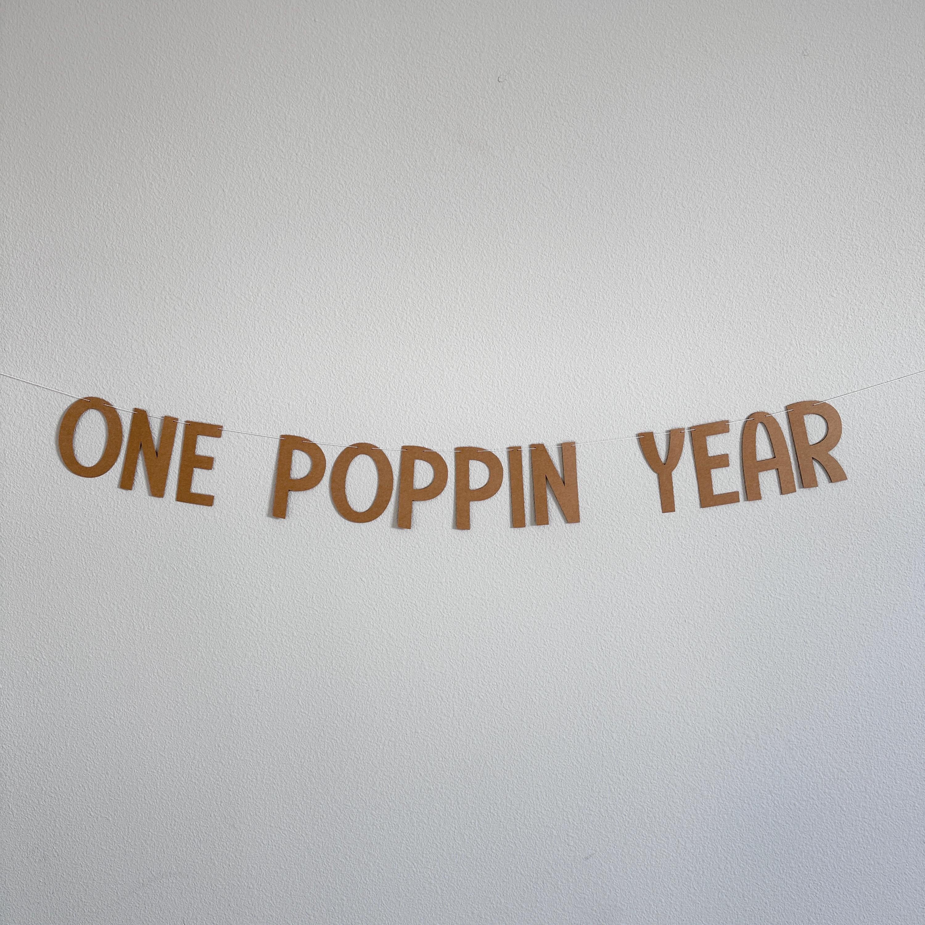 One Poppin Year Banner, One Poppin Year Decorations, First Anniversary Ideas, One Year Banner, 1 Year Celebration Decorations