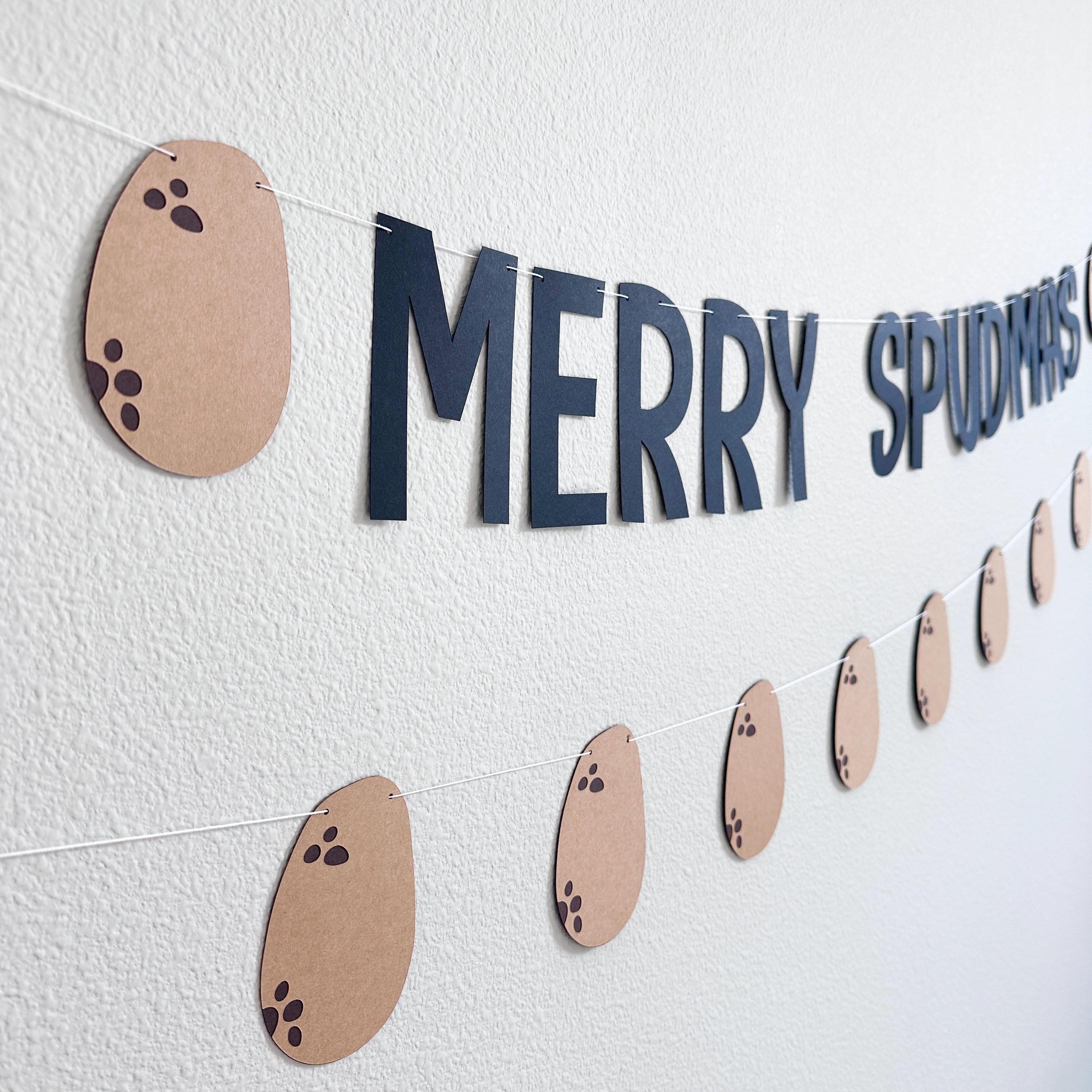 Merry Spudmas, Potato Themed Christmas Banner, Merry Spudmas Banner Decorations, Christmas Decorations, Funny Christmas Ideas