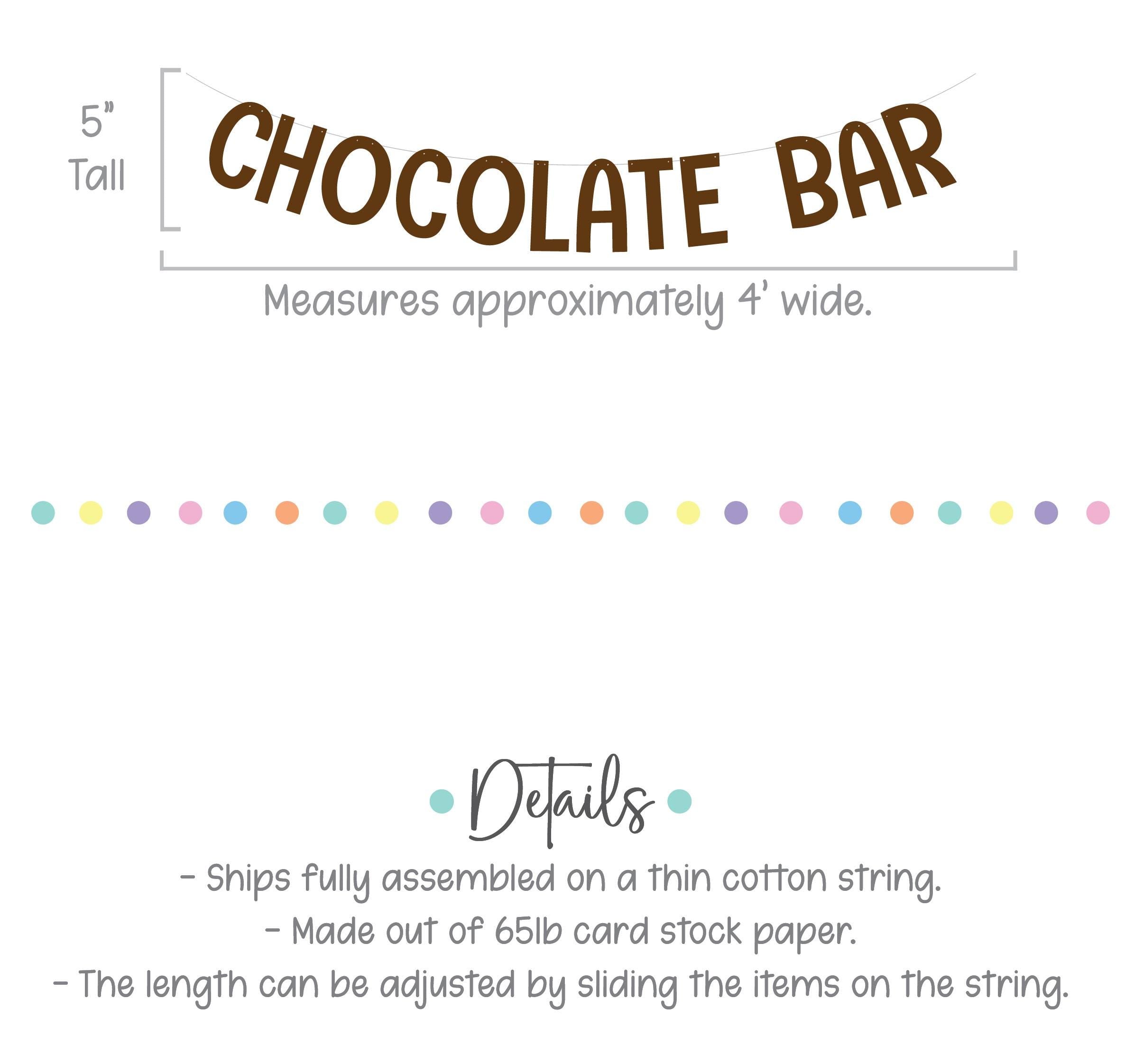 Chocolate Bar, Chocolate Bar Banner, Chocolate Bar Decorations, Chocolate Fondue Decorations, Chocolate Themed Party Decorations