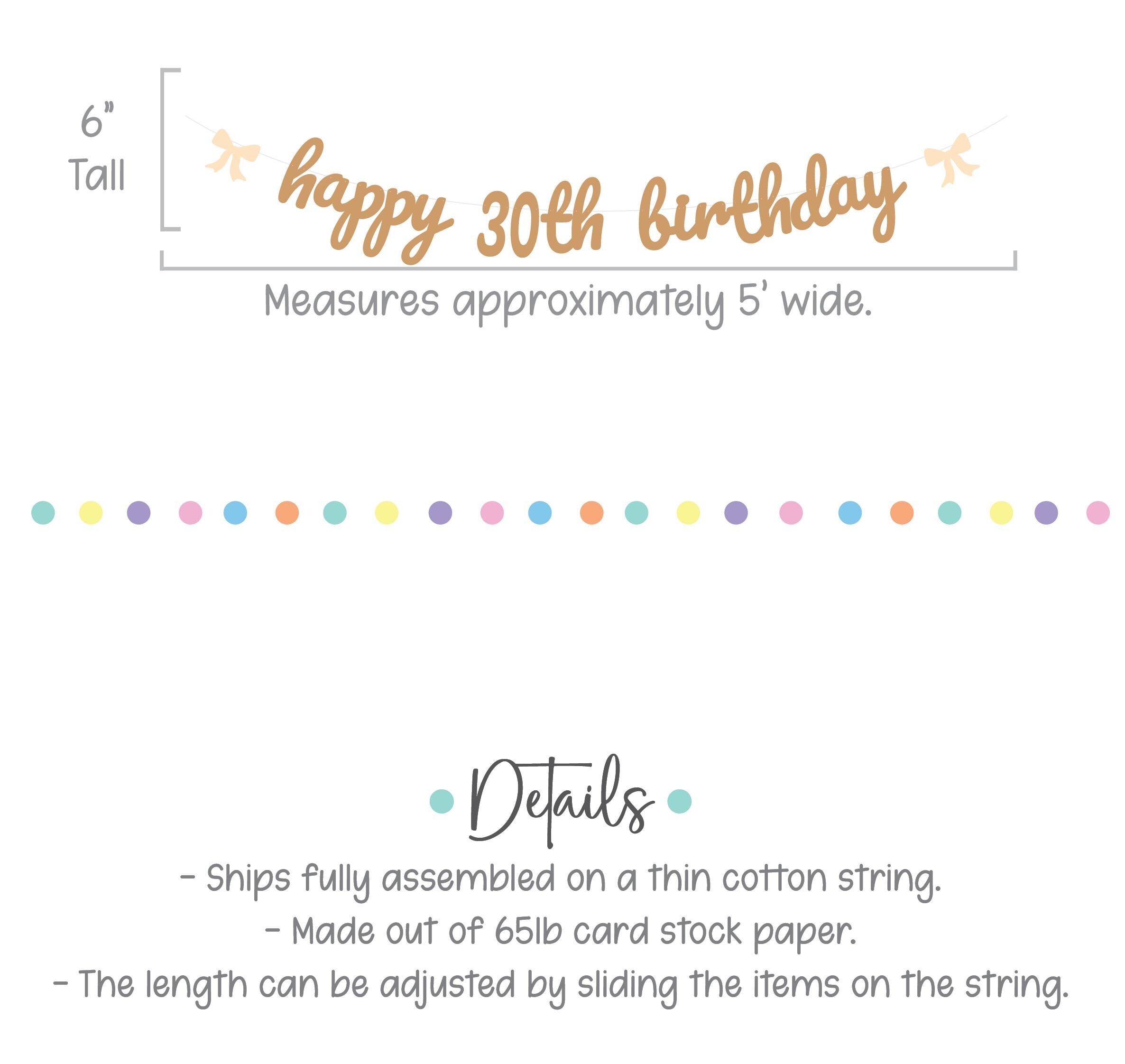 Happy 30th Birthday Banner, 30th Birthday Party Decorations, Coquette Birthday Banner, Coquette Decorations, Coquette Theme