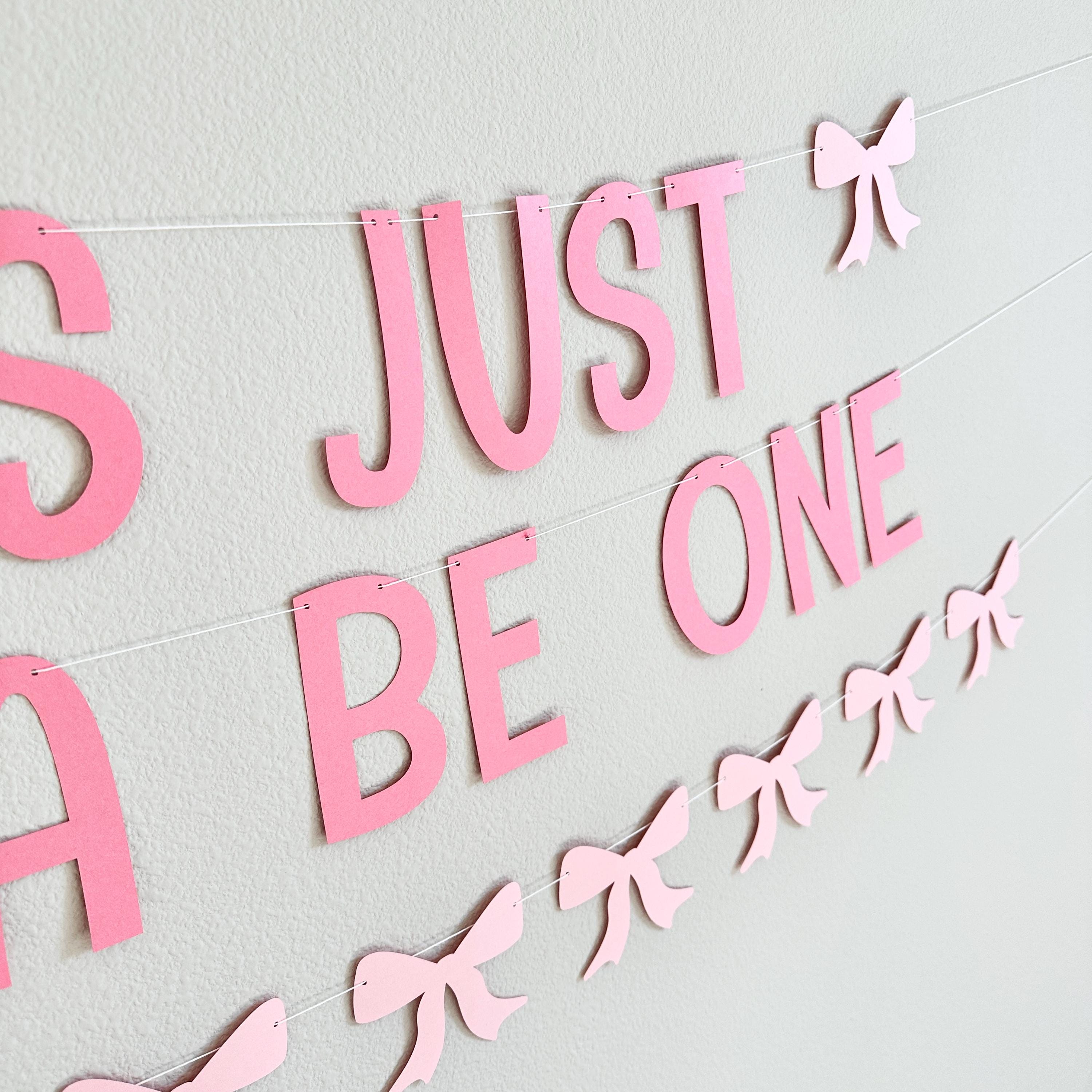 Girls Just Wanna Be One, 1st birthday Party Theme Ideas, Coquette First Birthday Decorations, Bow Themed Banner