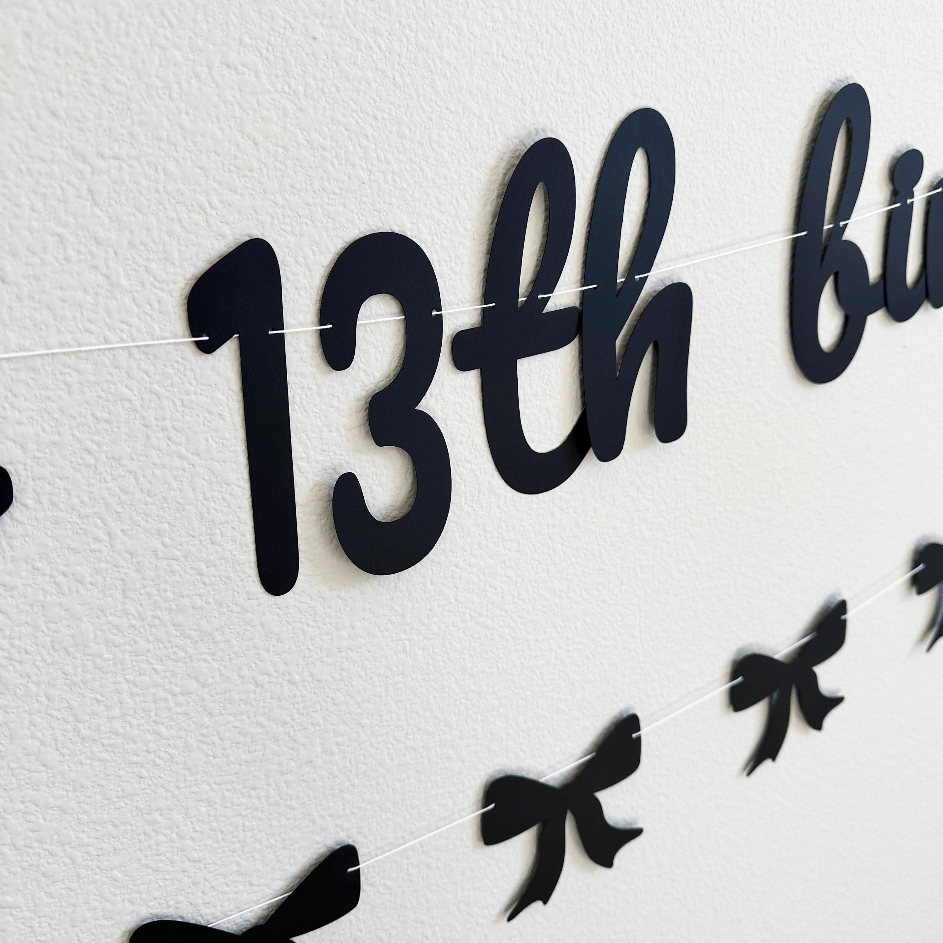 Happy Birthday Banner, 13th Birthday Decorations, Coquette Birthday Banner, Coquette Decorations, Coquette Theme, 13th Birthday Party Ideas