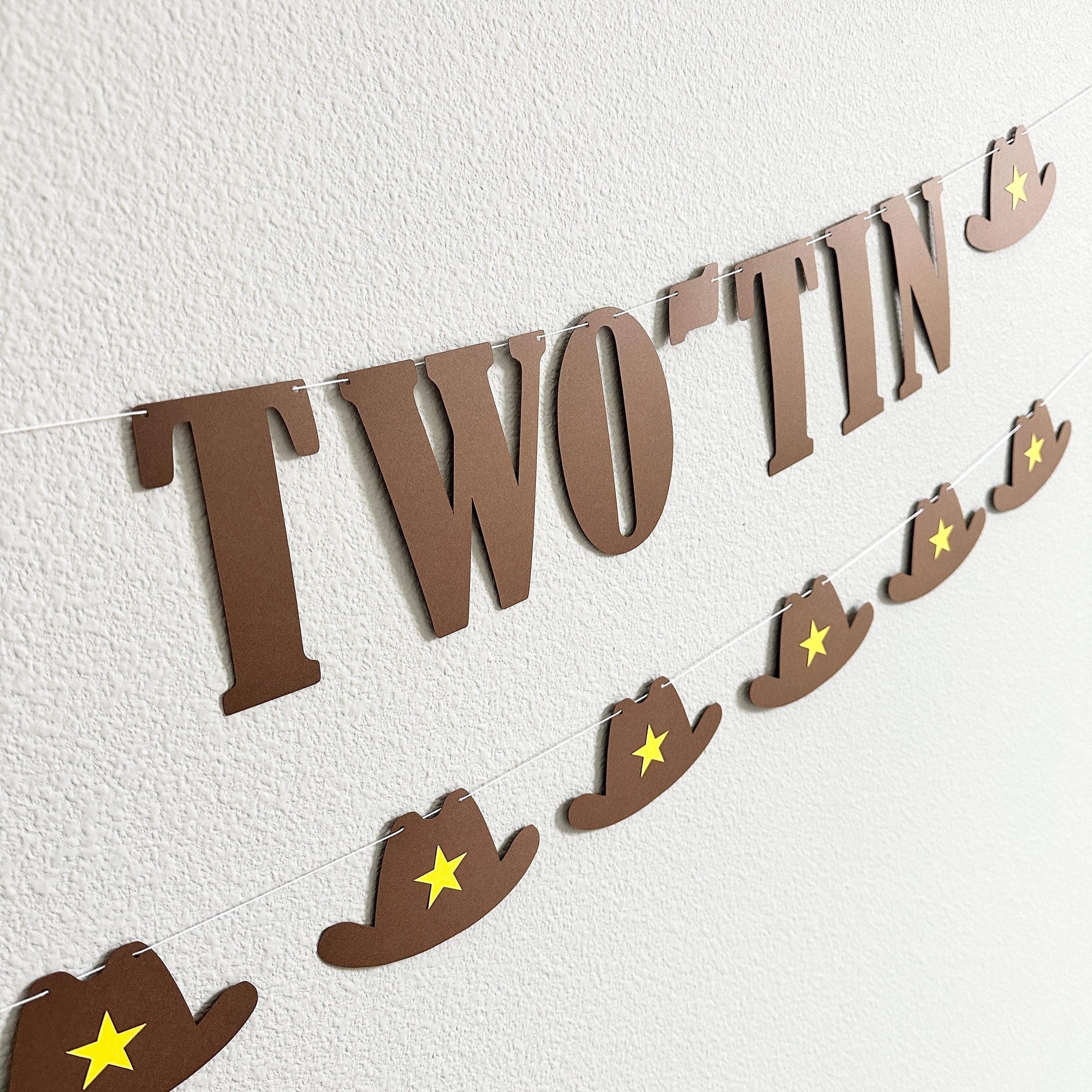 Rootin&#39; Two-Tin, Rootin&#39; Two-Tin Birthday Party Decorations, Cowboy Themed 2nd Birthday Banner, Boy 2nd Birthday Theme Ideas