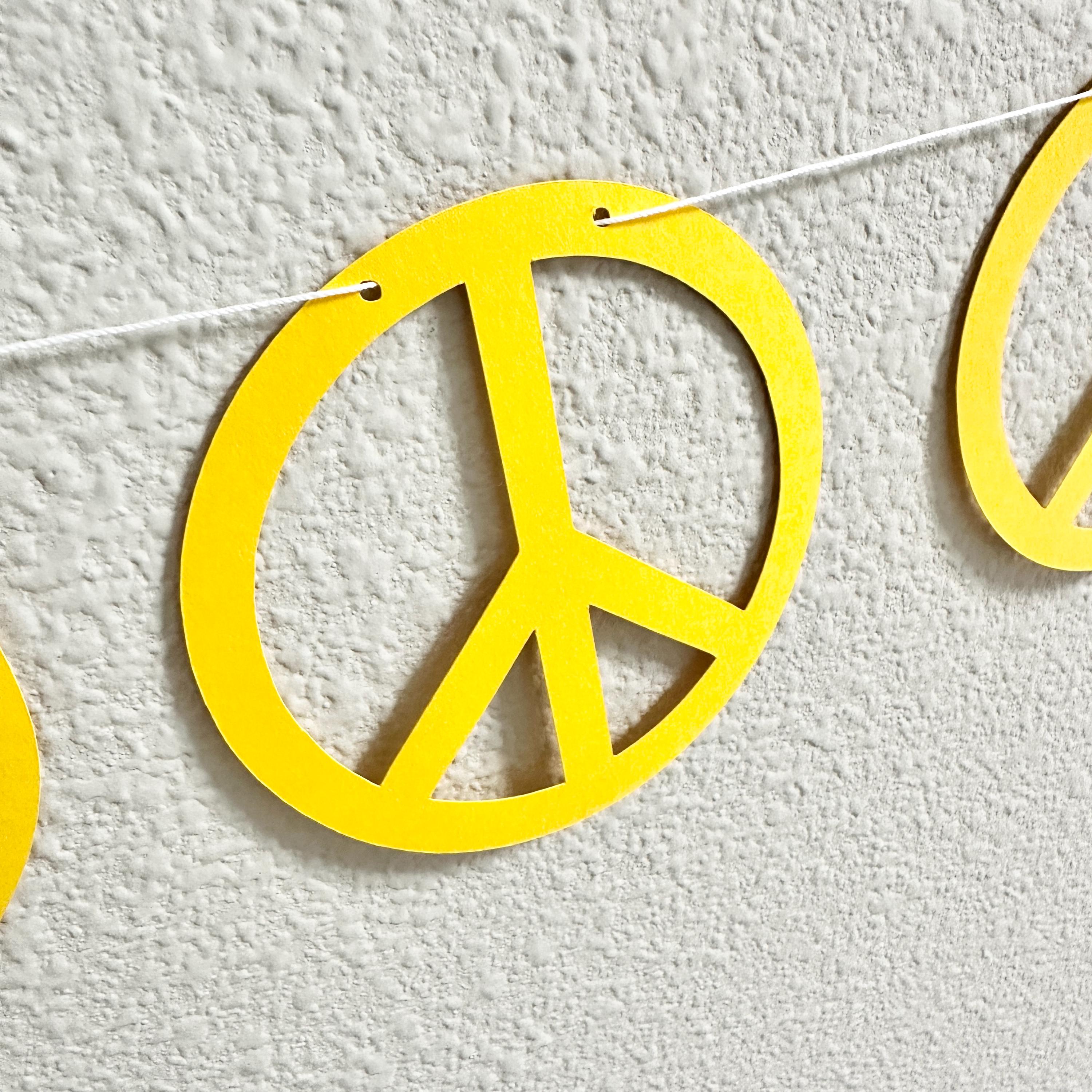 Peace Sign Garland, Peace Sign Banner, Dazed & Engaged, Retro Bachelorette Party, Retro Theme Decorations
