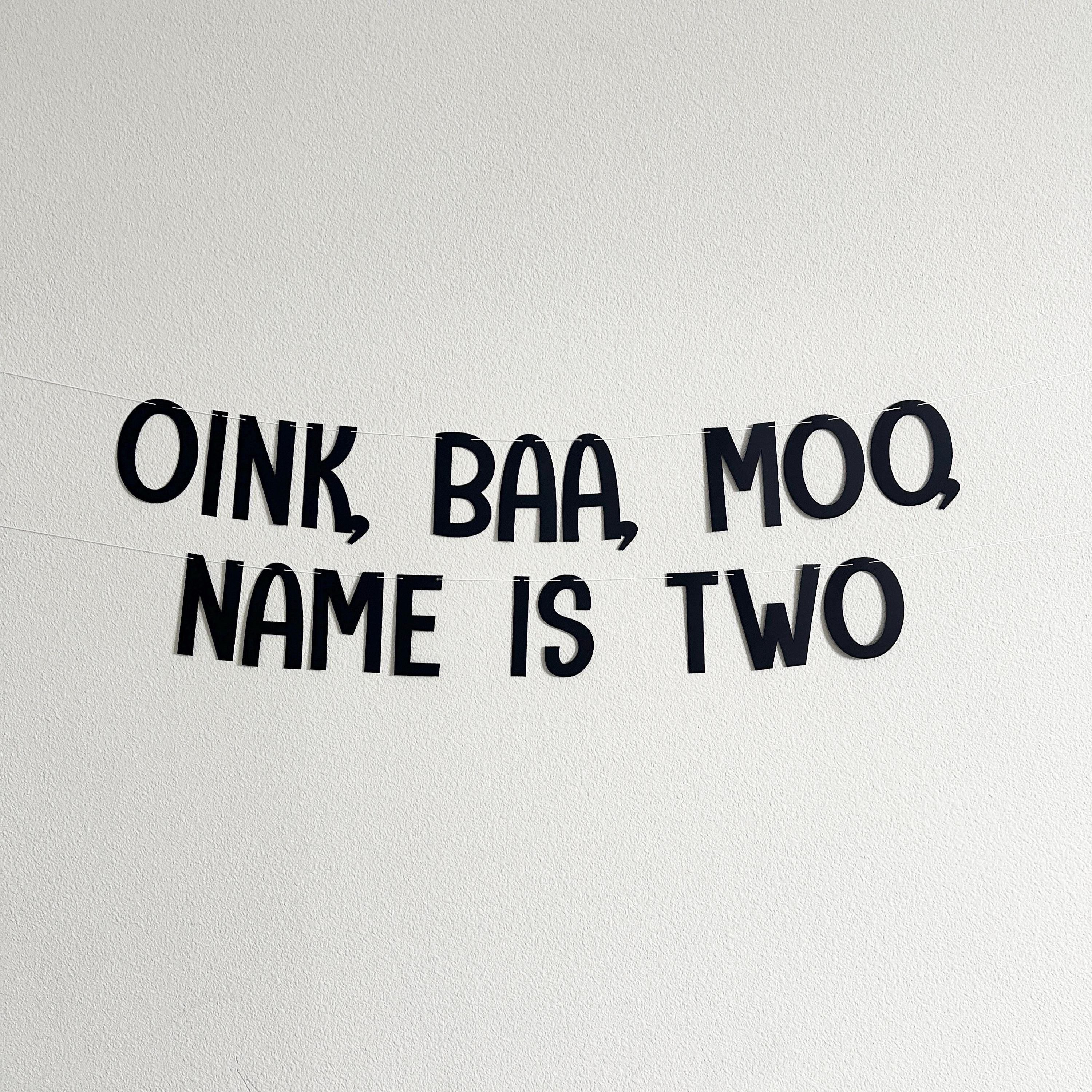 Oink Baa Moo Name Is Two, Animal Themed Birthday Banner, Farm Birthday Party Decorations, Farm Animal Birthday Party