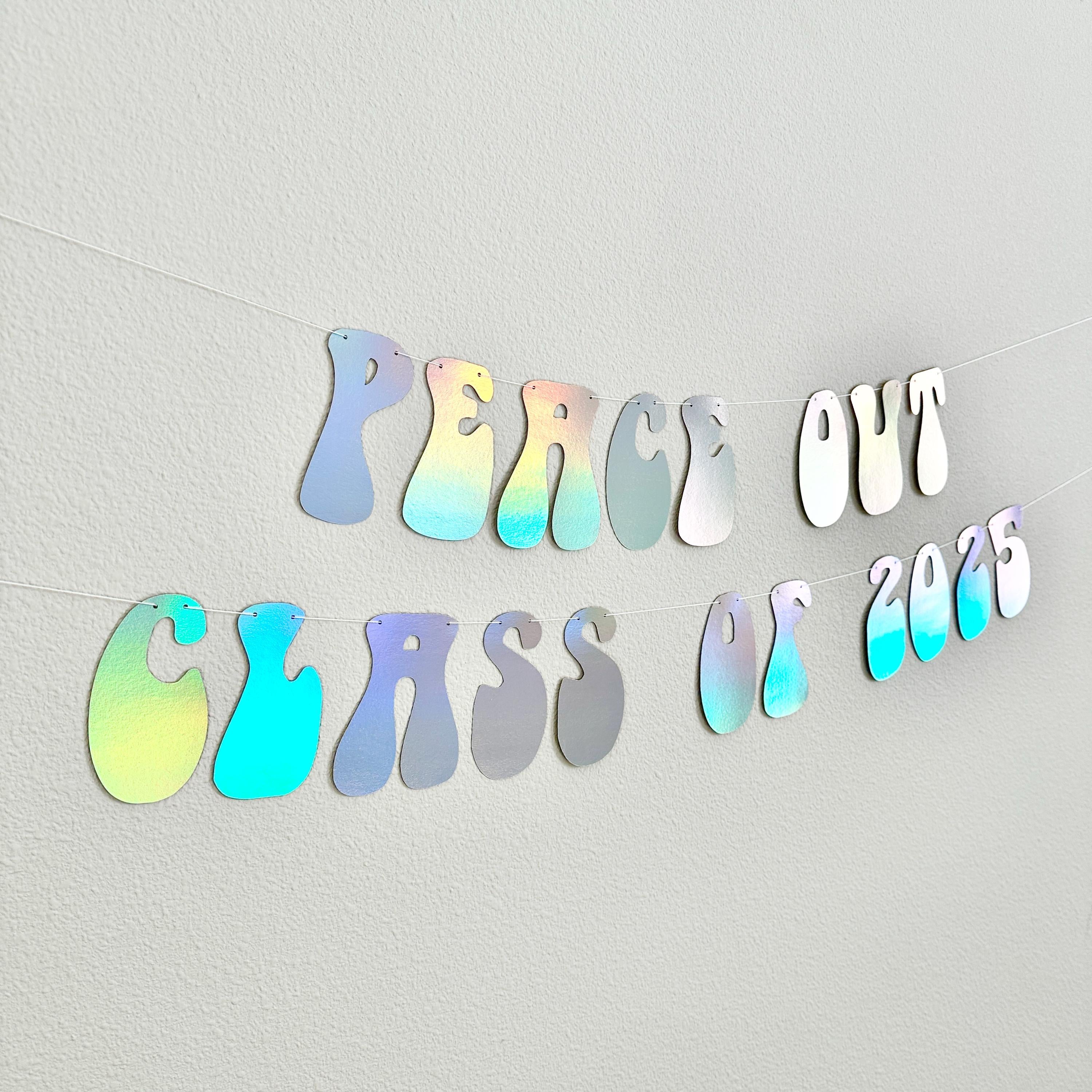 Peace Out Class Of 2025, Retro Graduation Banner, Class of 2025 Decorations, Graduation Decorations, 2025 Graduation