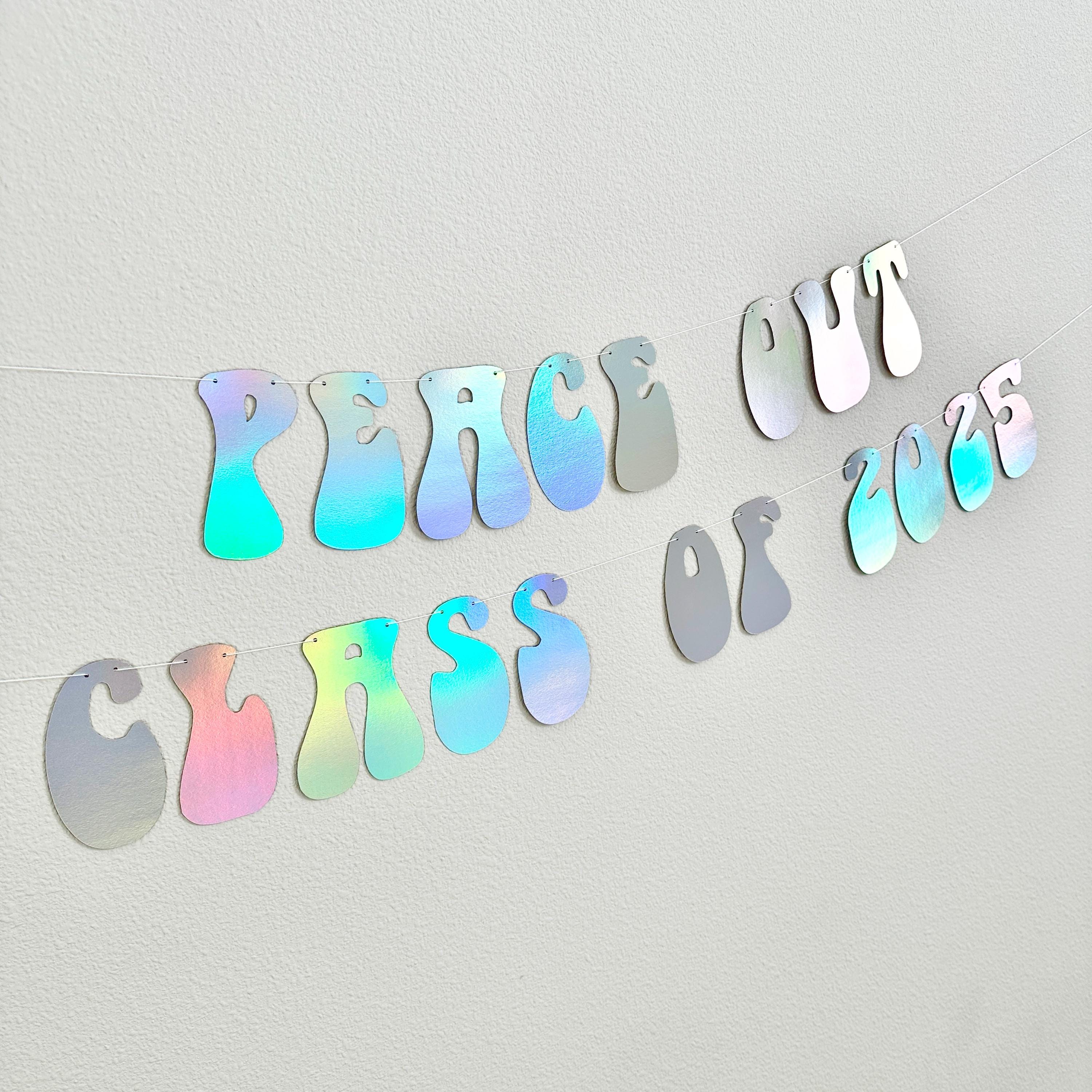 Peace Out Class Of 2025, Retro Graduation Banner, Class of 2025 Decorations, Graduation Decorations, 2025 Graduation