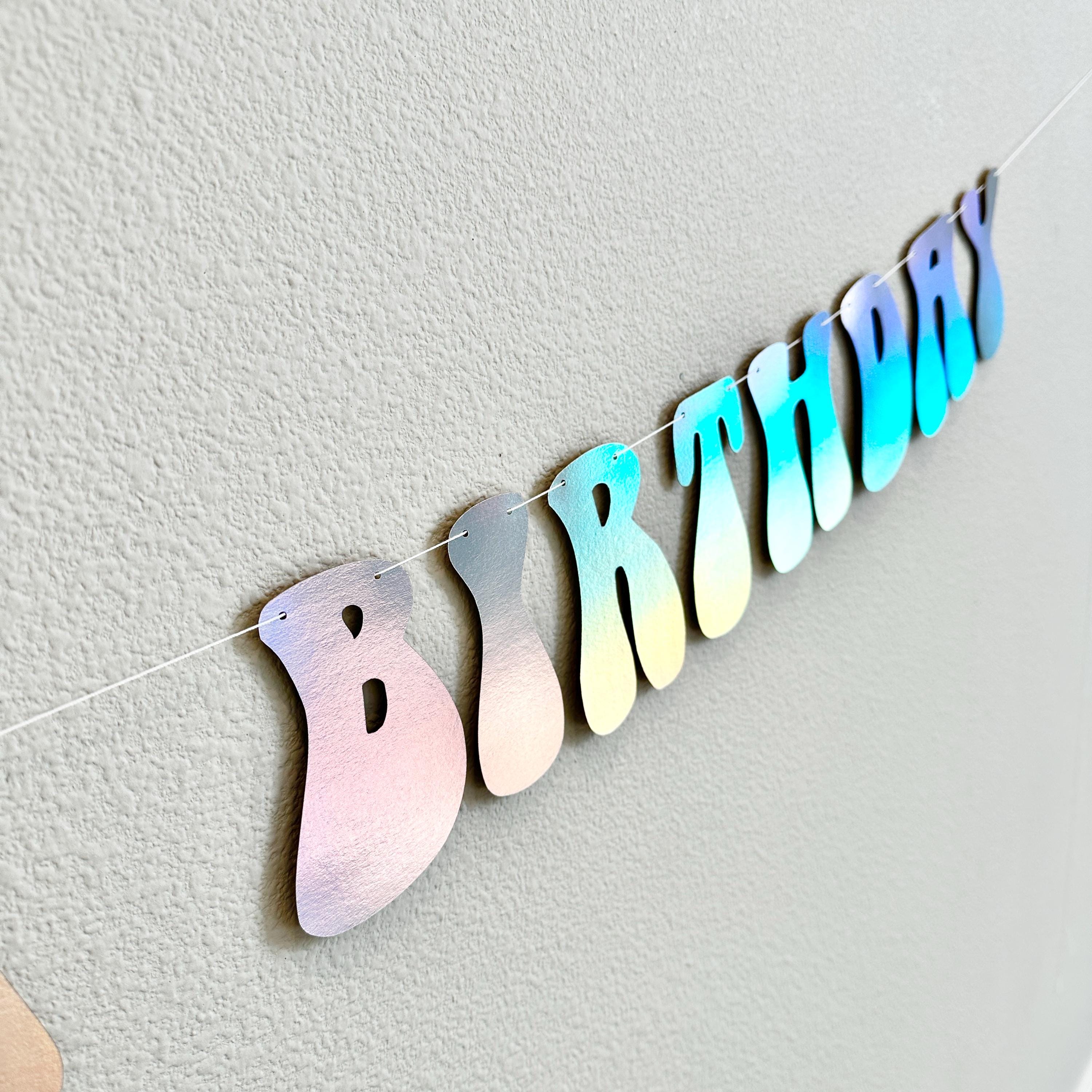 Happy 5th Birthday Banner, Holographic Birthday Banner, Holographic Birthday Decorations, Customizable Birthday Banner, 5th Birthday Ideas