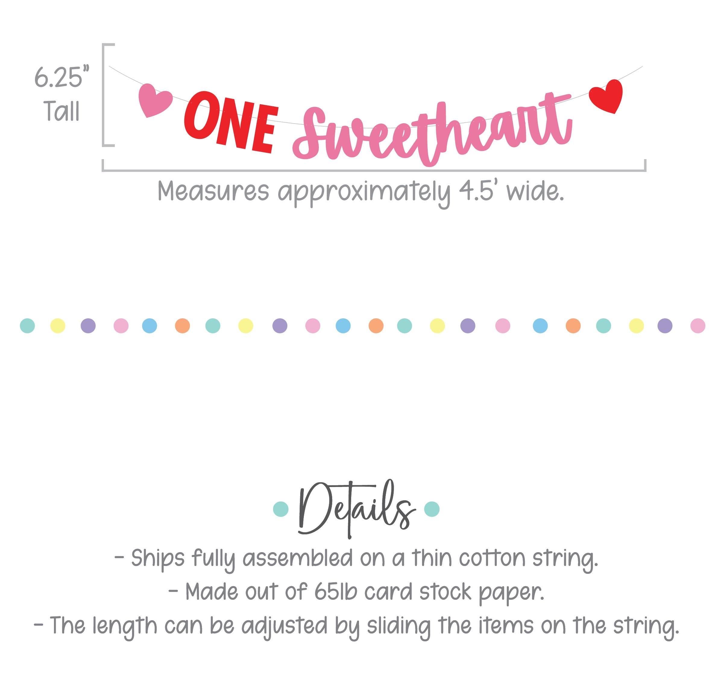 ONE Sweetheart, Valentine&#39;s Themed 1st Birthday Banner, February First Birthday Party Decorations, Valentine&#39;s 1st Birthday Ideas