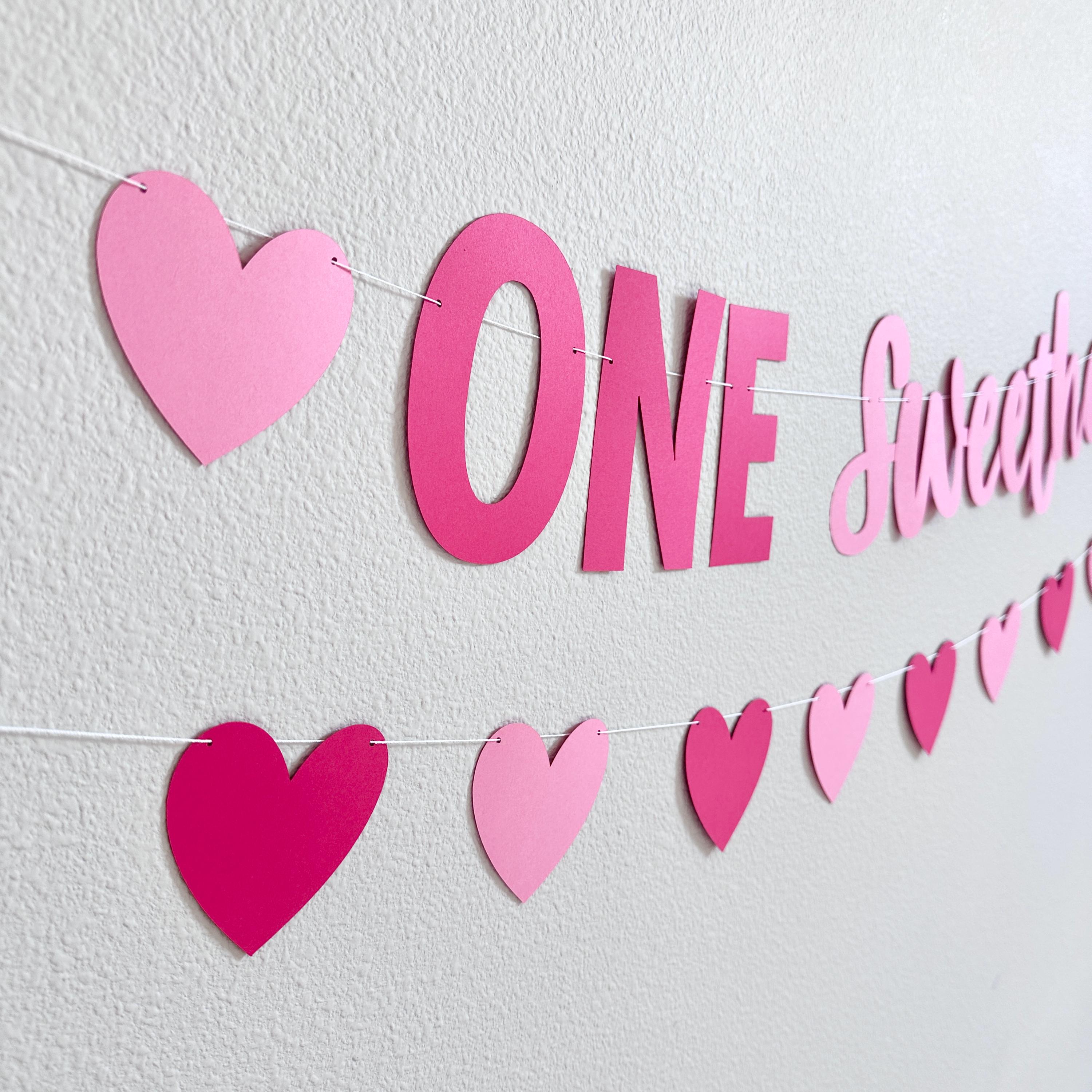 ONE Sweetheart, Valentine&#39;s Themed 1st Birthday Banner, February First Birthday Party Decorations, Valentine&#39;s 1st Birthday Ideas