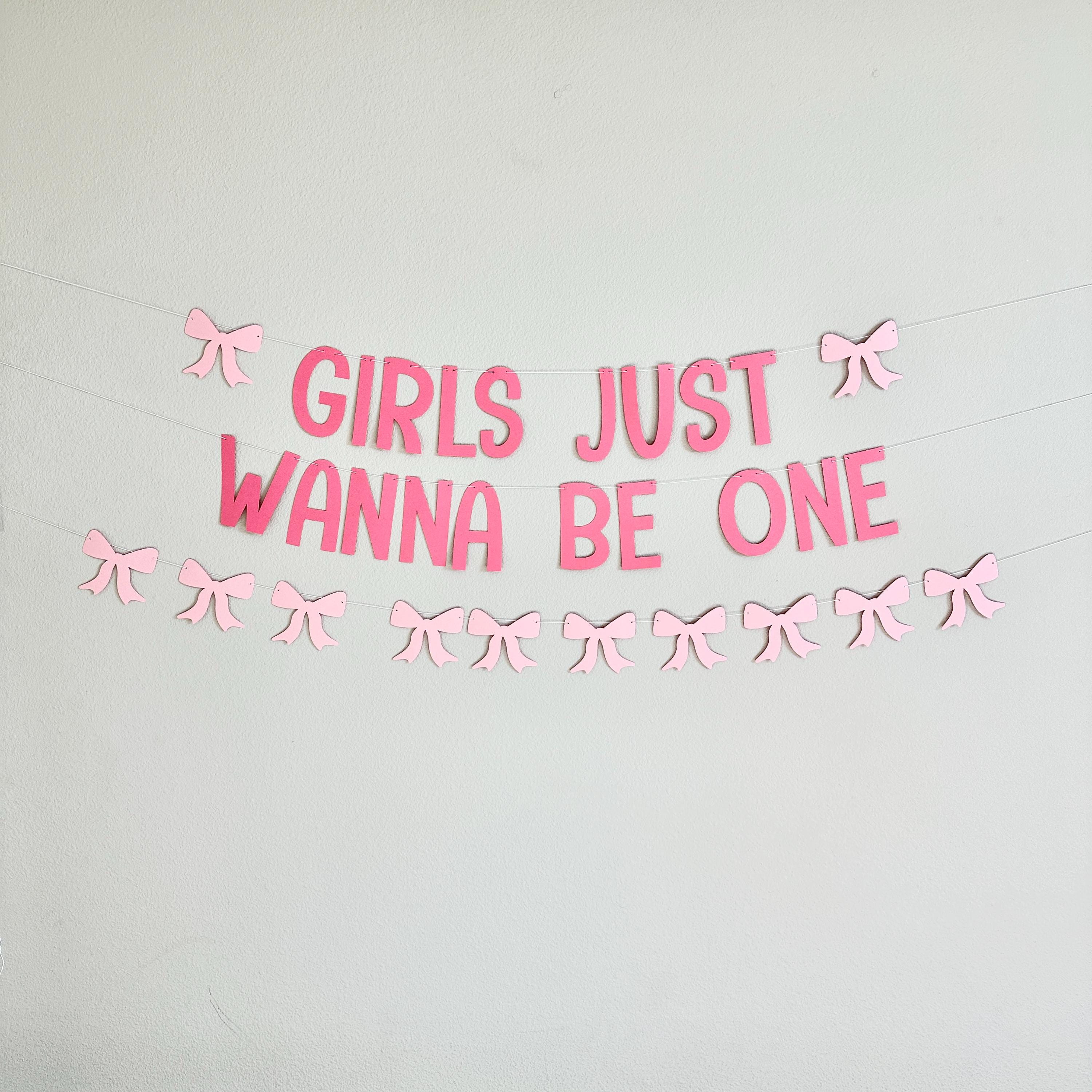 Girls Just Wanna Be One, 1st birthday Party Theme Ideas, Coquette First Birthday Decorations, Bow Themed Banner
