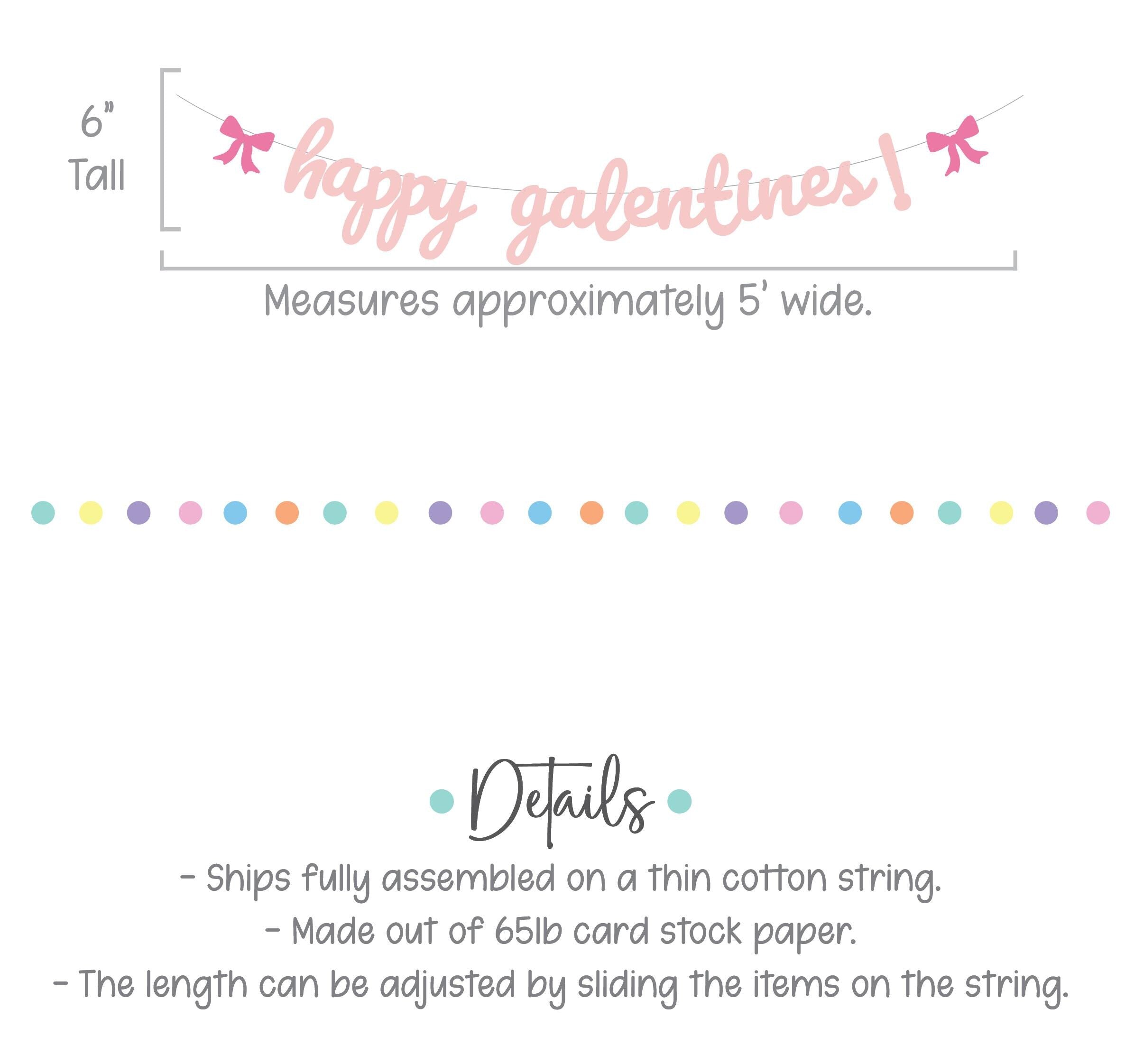 Happy Galentines, Happy Galentine&#39;s Day Banner, Galentine&#39;s Day Decorations, Galentine&#39;s Day Party, COquette Themed Galentine&#39;s Day
