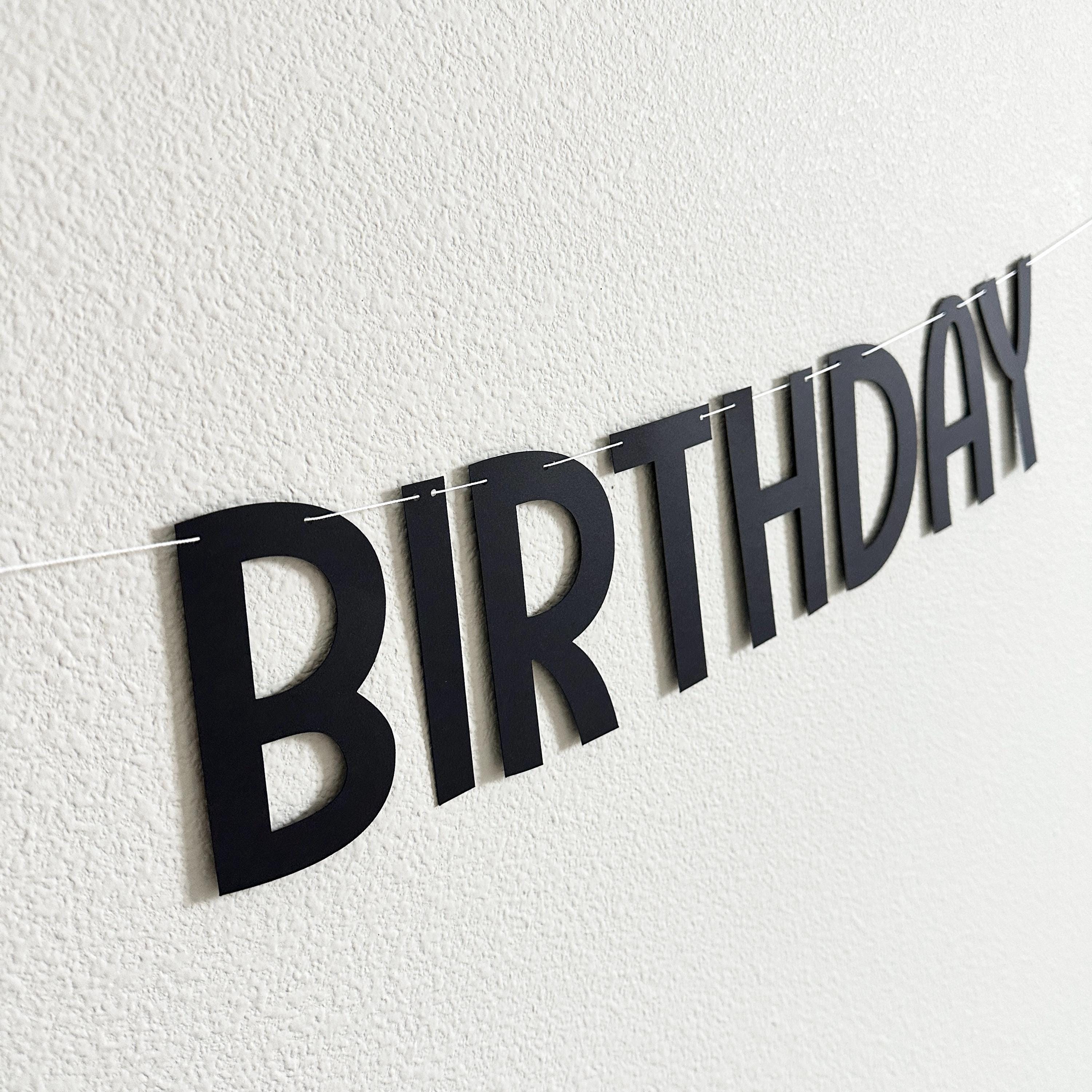 Happy 40th Birthday Banner, 40th Birthday Decorations, Black Birthday Party, Classy Birthday Party Decorations, 40th Birthday Party