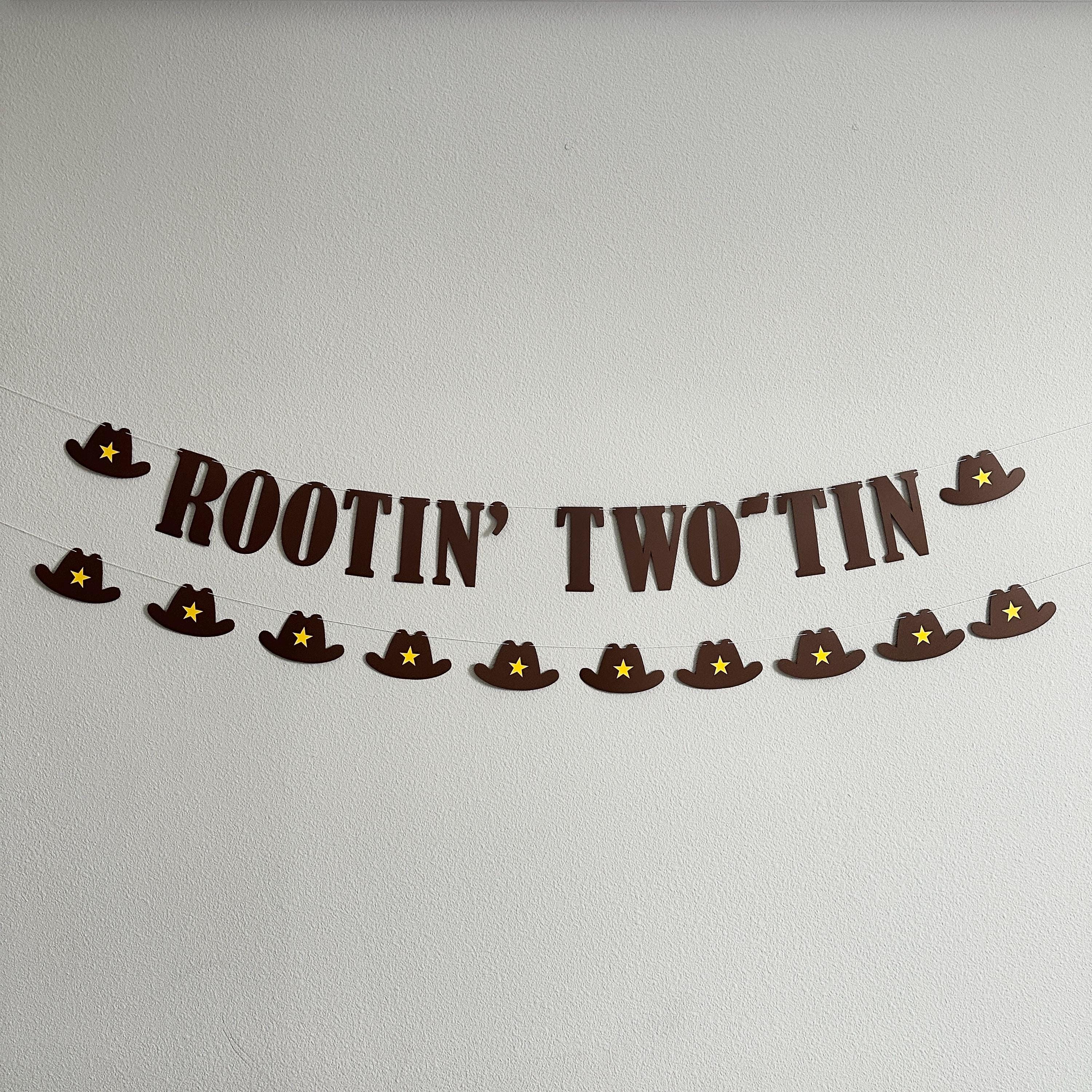 Rootin&#39; Two-Tin, Rootin&#39; Two-Tin Birthday Party Decorations, Cowboy Themed 2nd Birthday Banner, Boy 2nd Birthday Theme Ideas