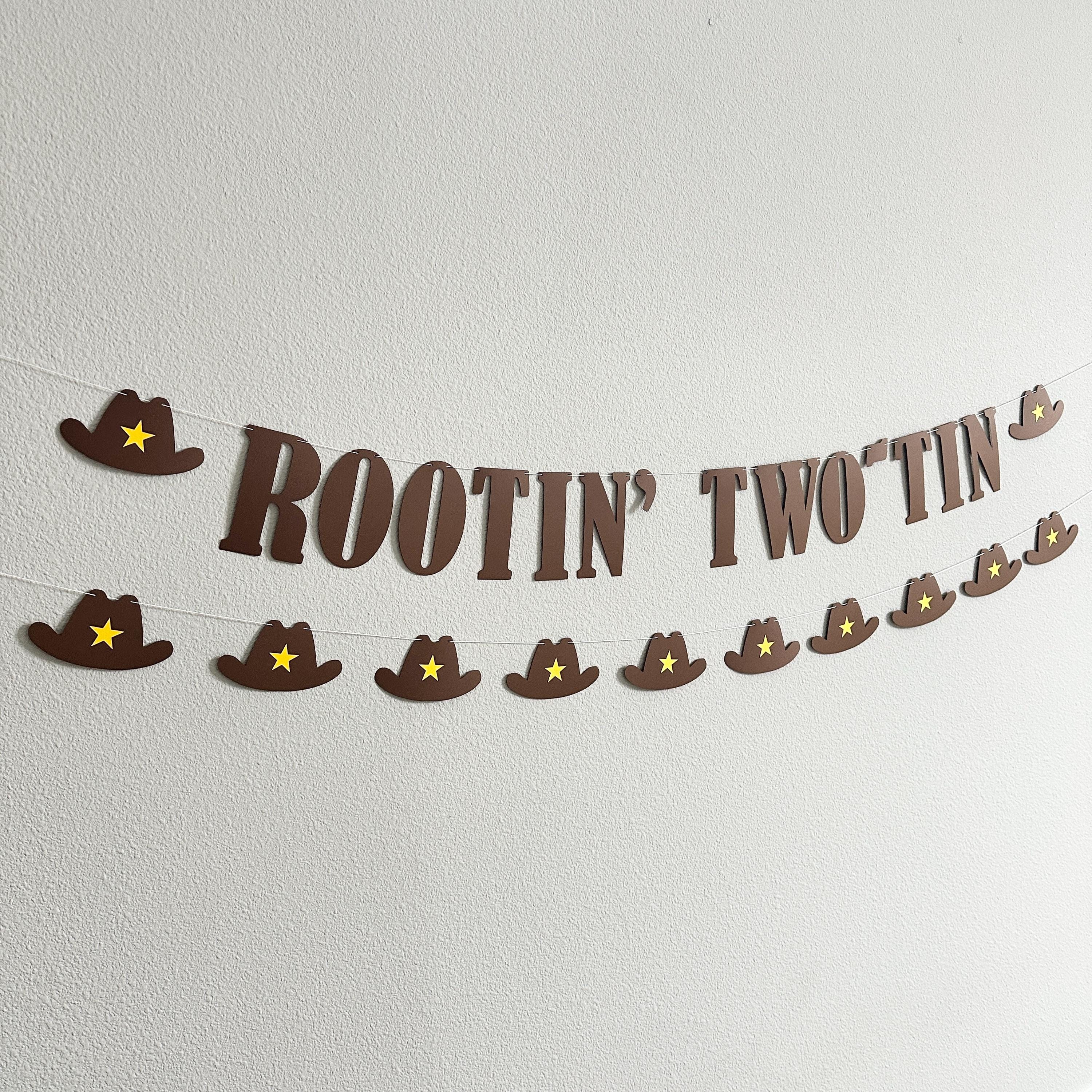 Rootin&#39; Two-Tin, Rootin&#39; Two-Tin Birthday Party Decorations, Cowboy Themed 2nd Birthday Banner, Boy 2nd Birthday Theme Ideas