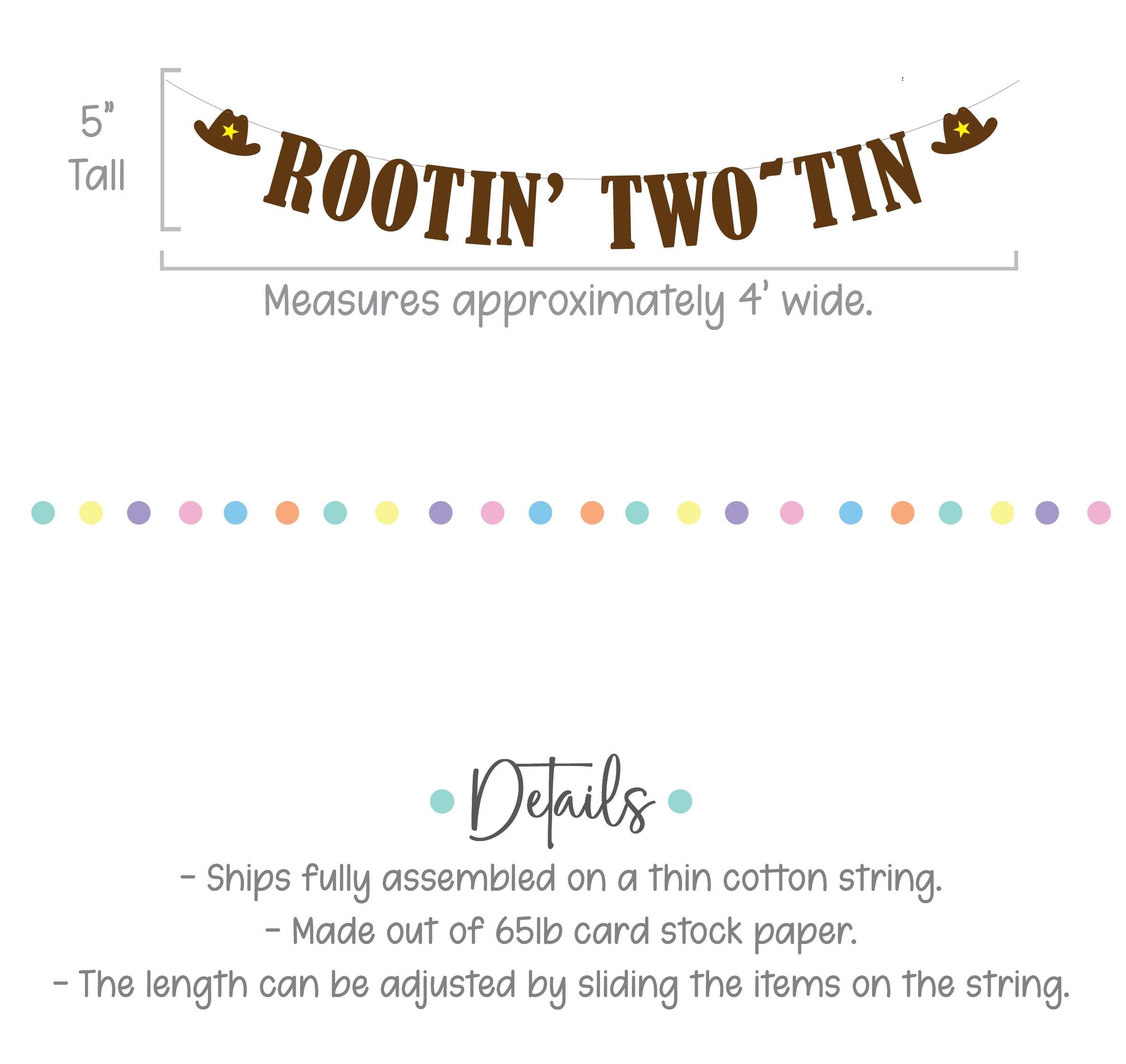Rootin&#39; Two-Tin, Rootin&#39; Two-Tin Birthday Party Decorations, Cowboy Themed 2nd Birthday Banner, Boy 2nd Birthday Theme Ideas