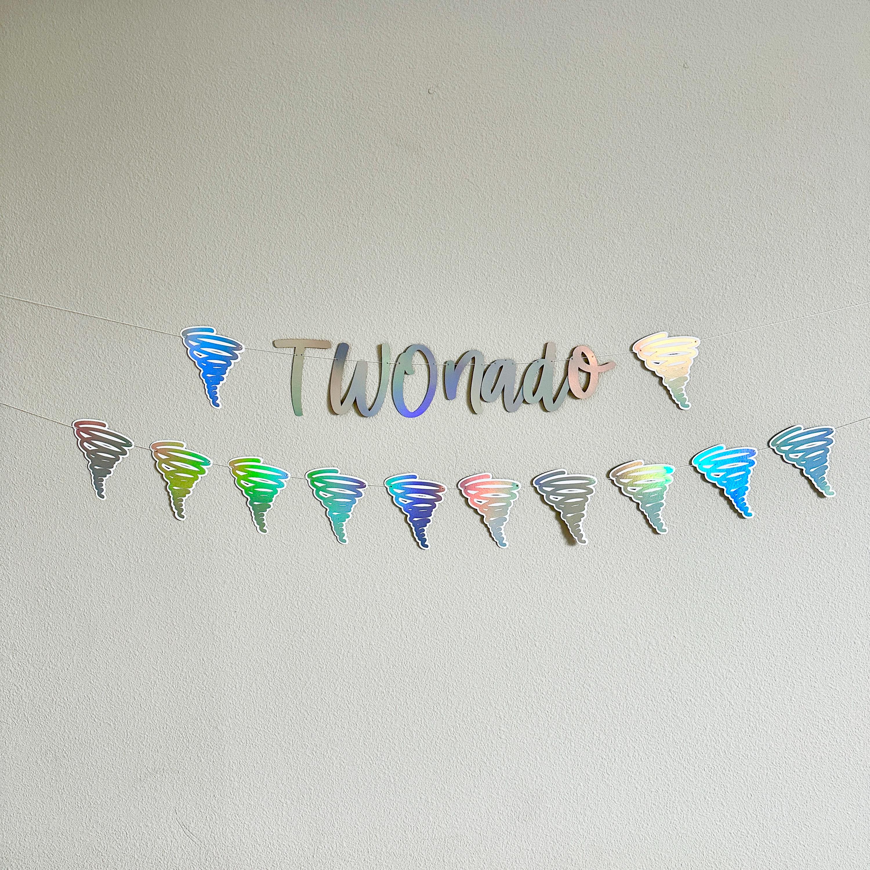 TWOnado, Twonado Banner, Twonade Decorations, 2nd Birthday Banner, Tornado Decorations, Tornado Birthday Party