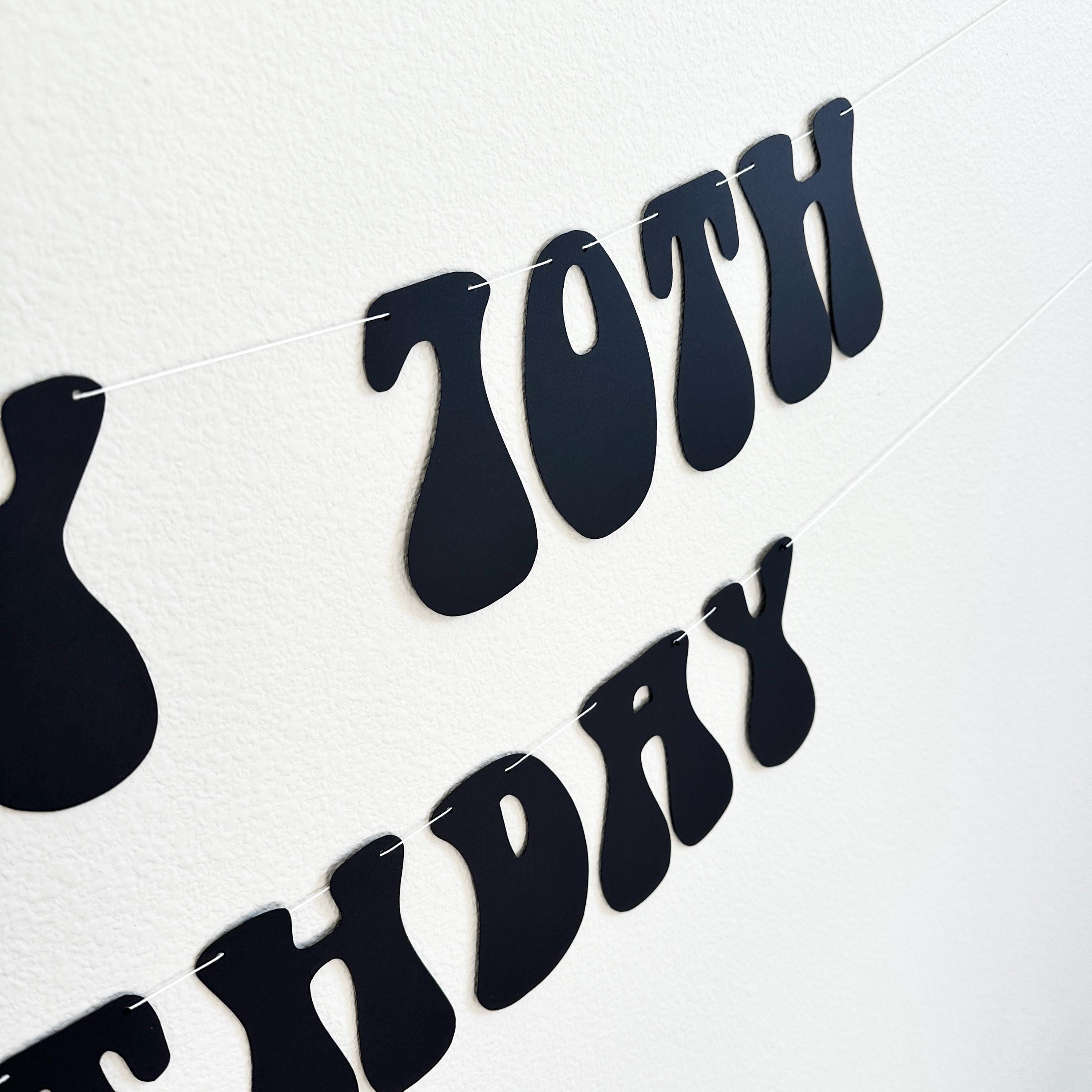 Happy 70th Birthday, 70th Birthday Banner, 70th Birthday Decorations, Retro Themed 70th Birthday Party Celebration