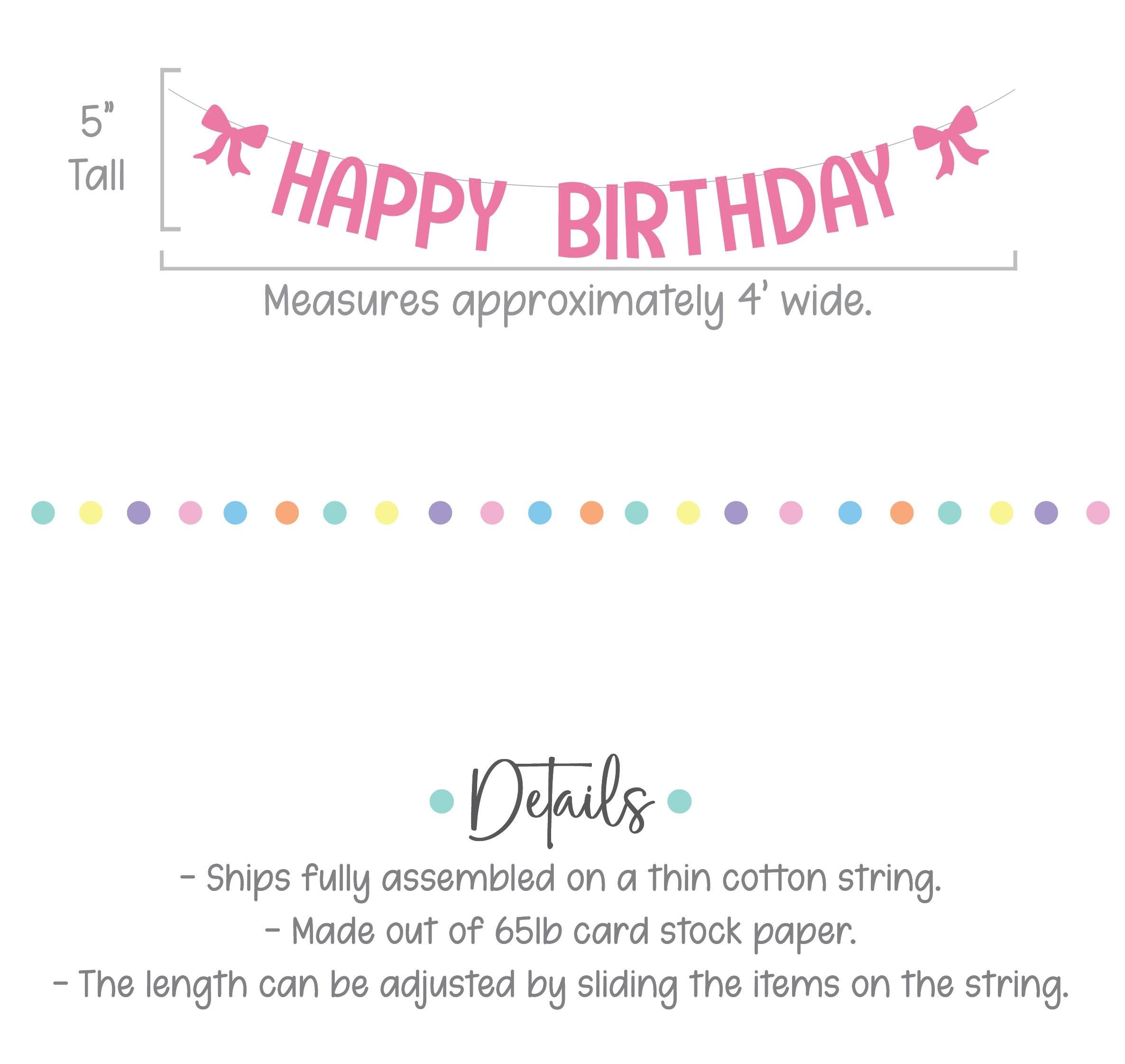 Happy Birthday Banner, Coquette Birthday Banner, Coquette Decorations, Coquette Theme, Coquette Banner, Pink Bow Happy Birthday Banner
