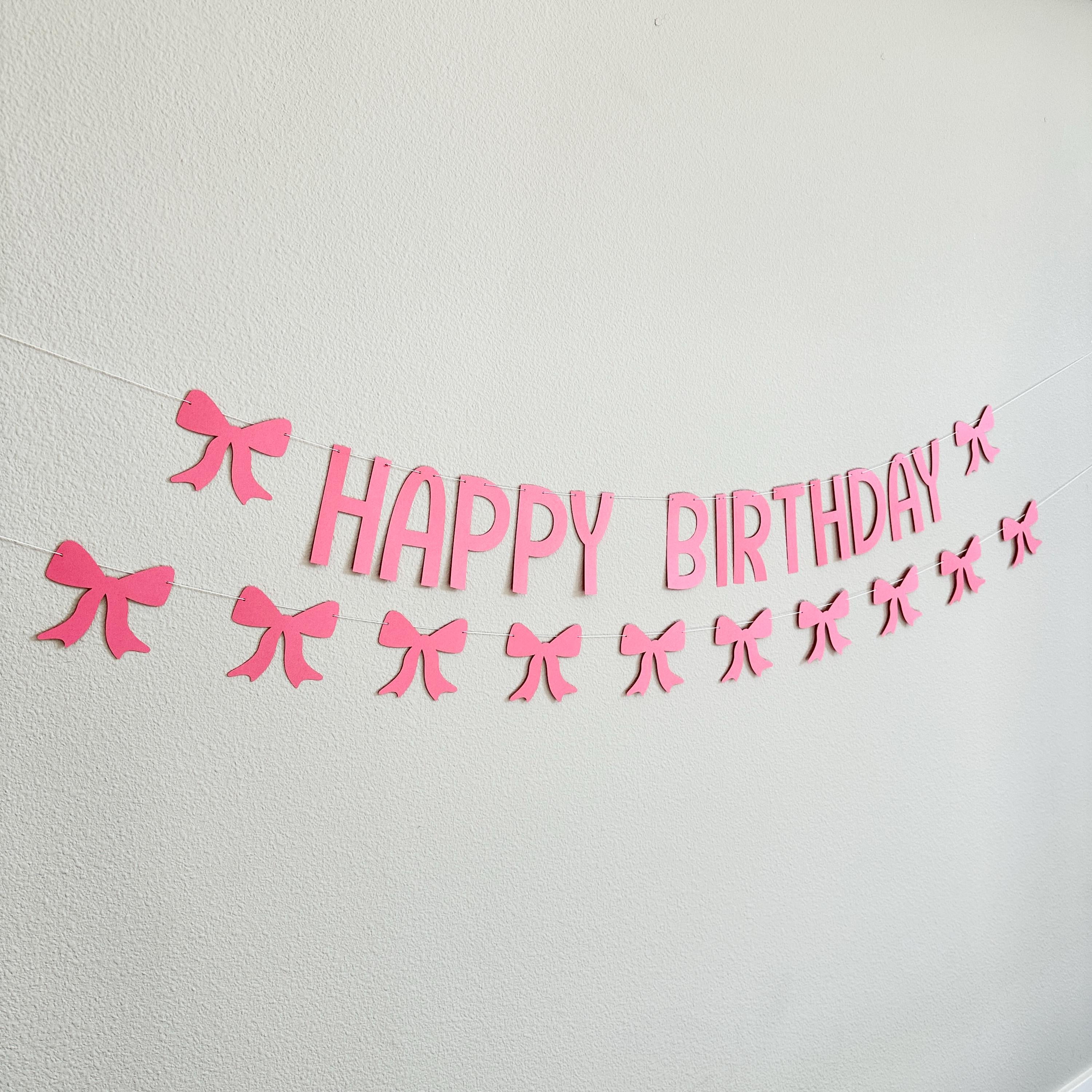 Happy Birthday Banner, Coquette Birthday Banner, Coquette Decorations, Coquette Theme, Coquette Banner, Pink Bow Happy Birthday Banner