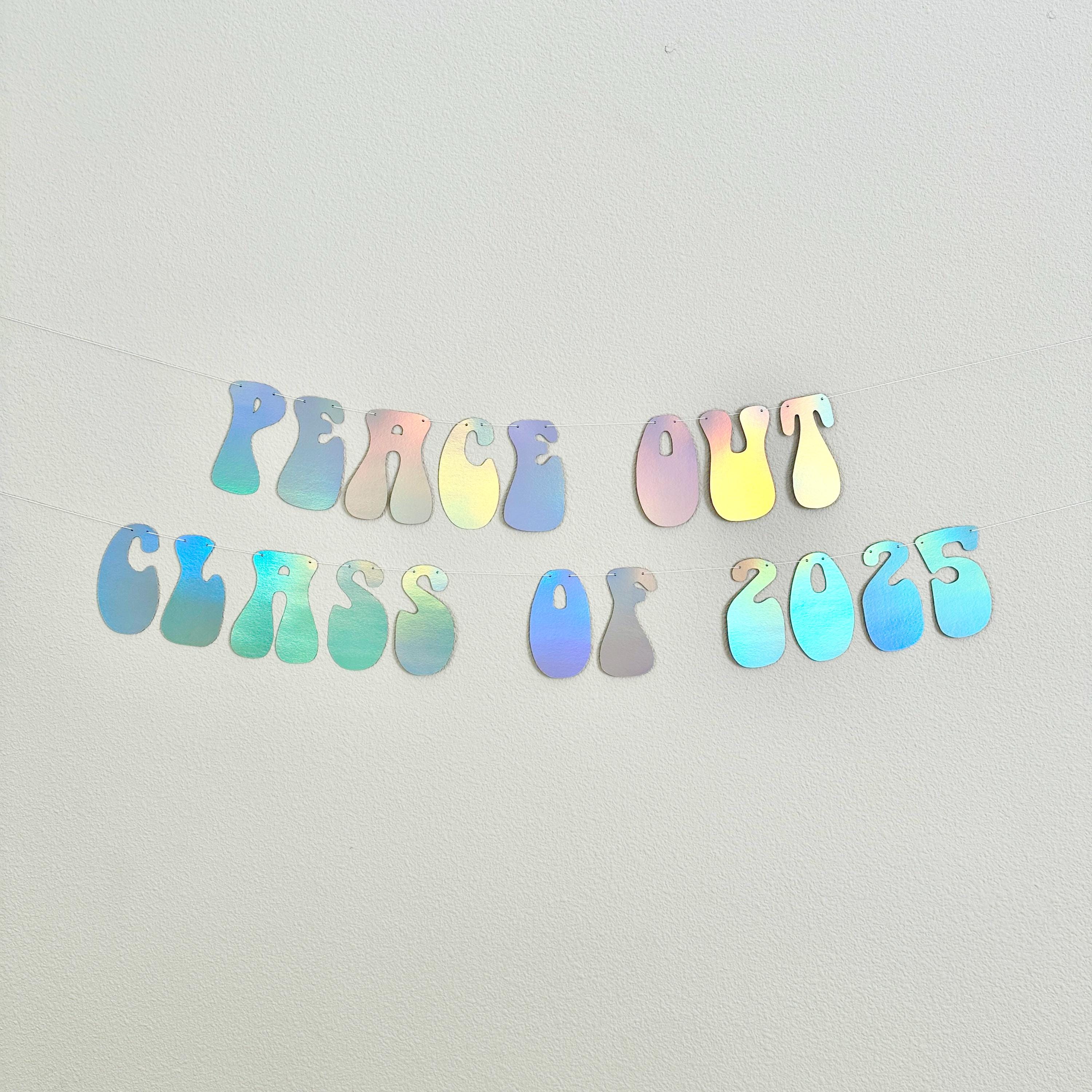 Peace Out Class Of 2025, Retro Graduation Banner, Class of 2025 Decorations, Graduation Decorations, 2025 Graduation