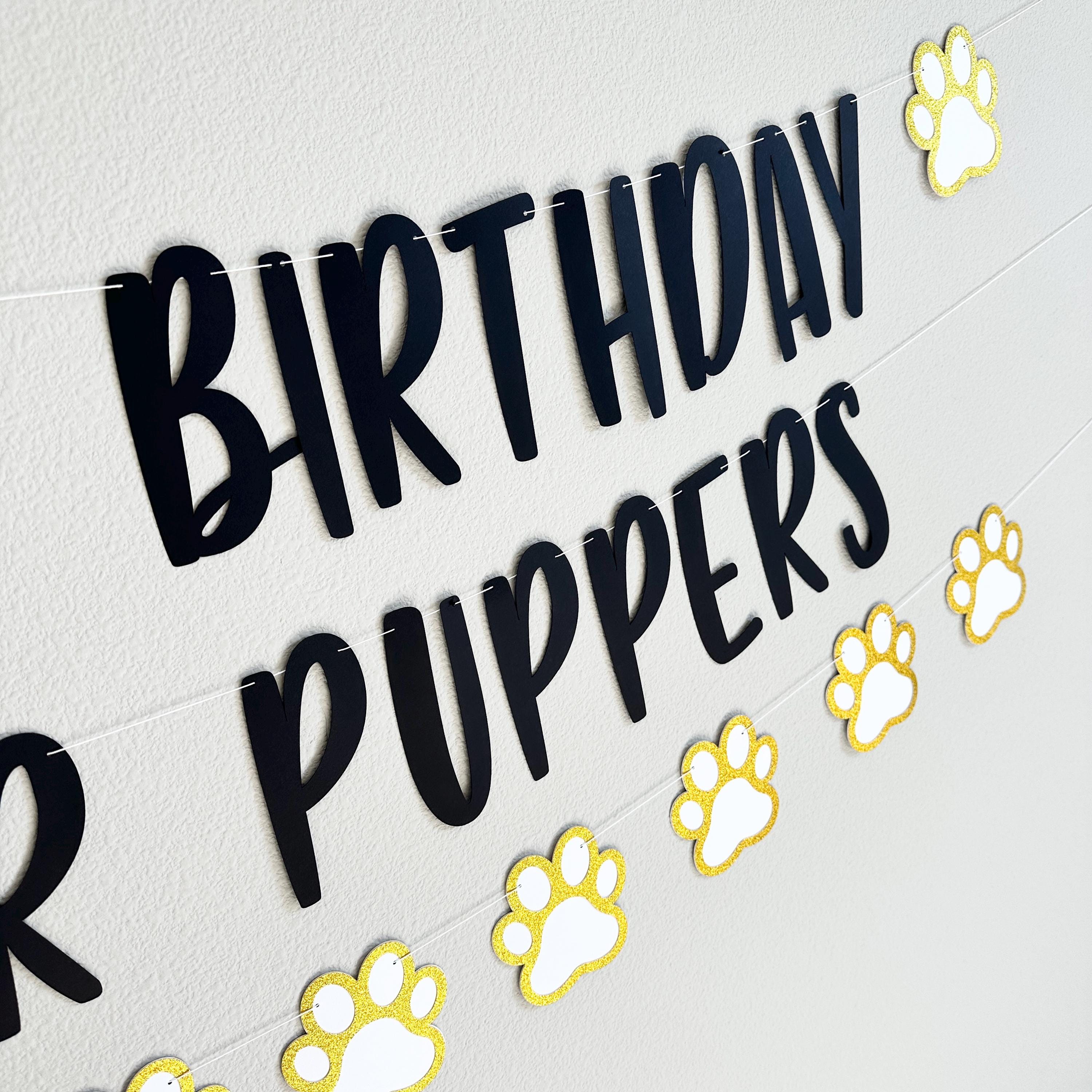 It&#39;s My Birthday Mother Puppers, Mother Puppers, Paw Print Garland, Animal Themed Decorations, Puppy Party, Woofing Birthday Party