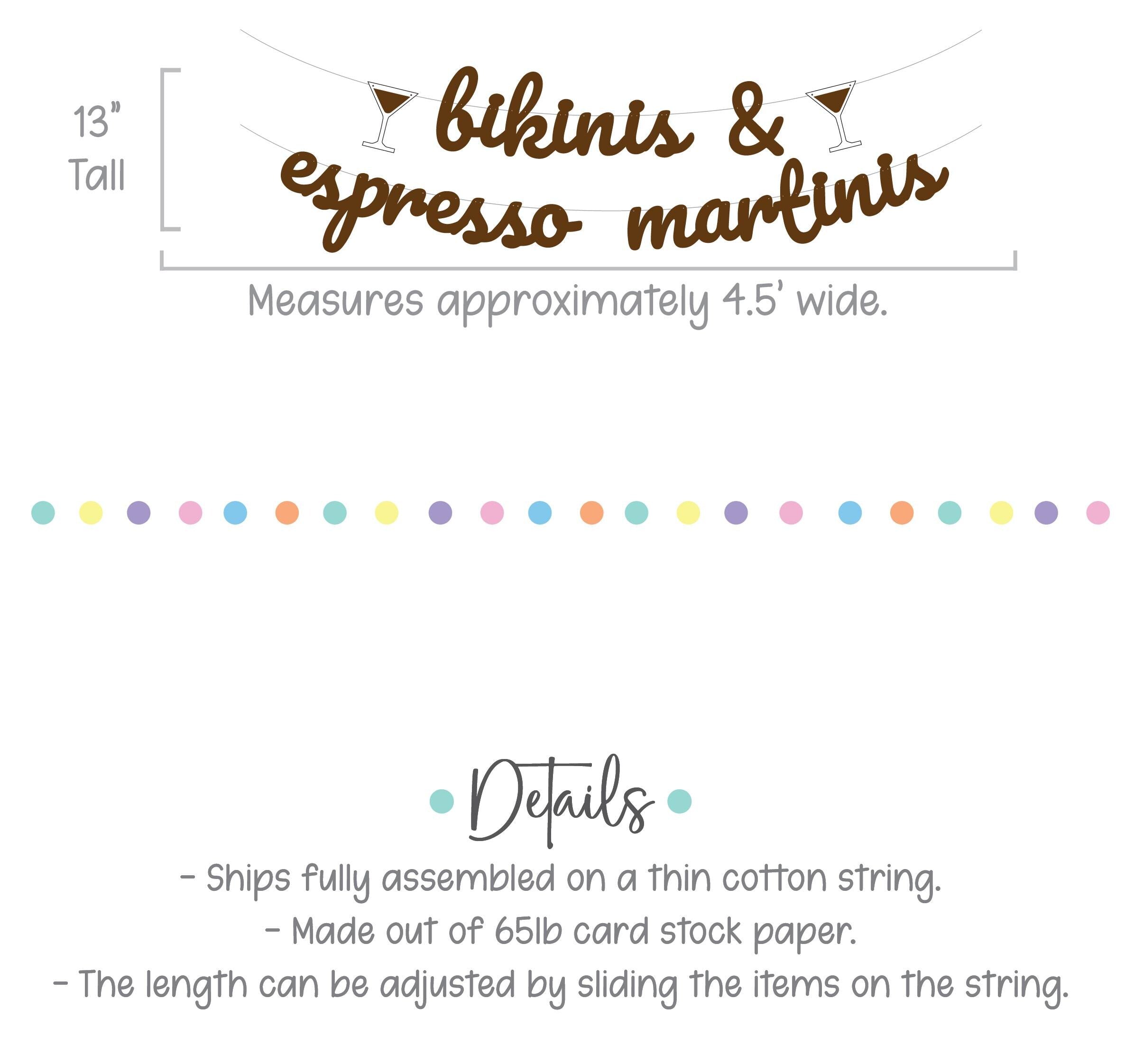 Bikinis & Espresso Martinis, Bikinis and Espresso Martinis Decorations, Bachelorette Party Decorations, Bachelorette Inspiration