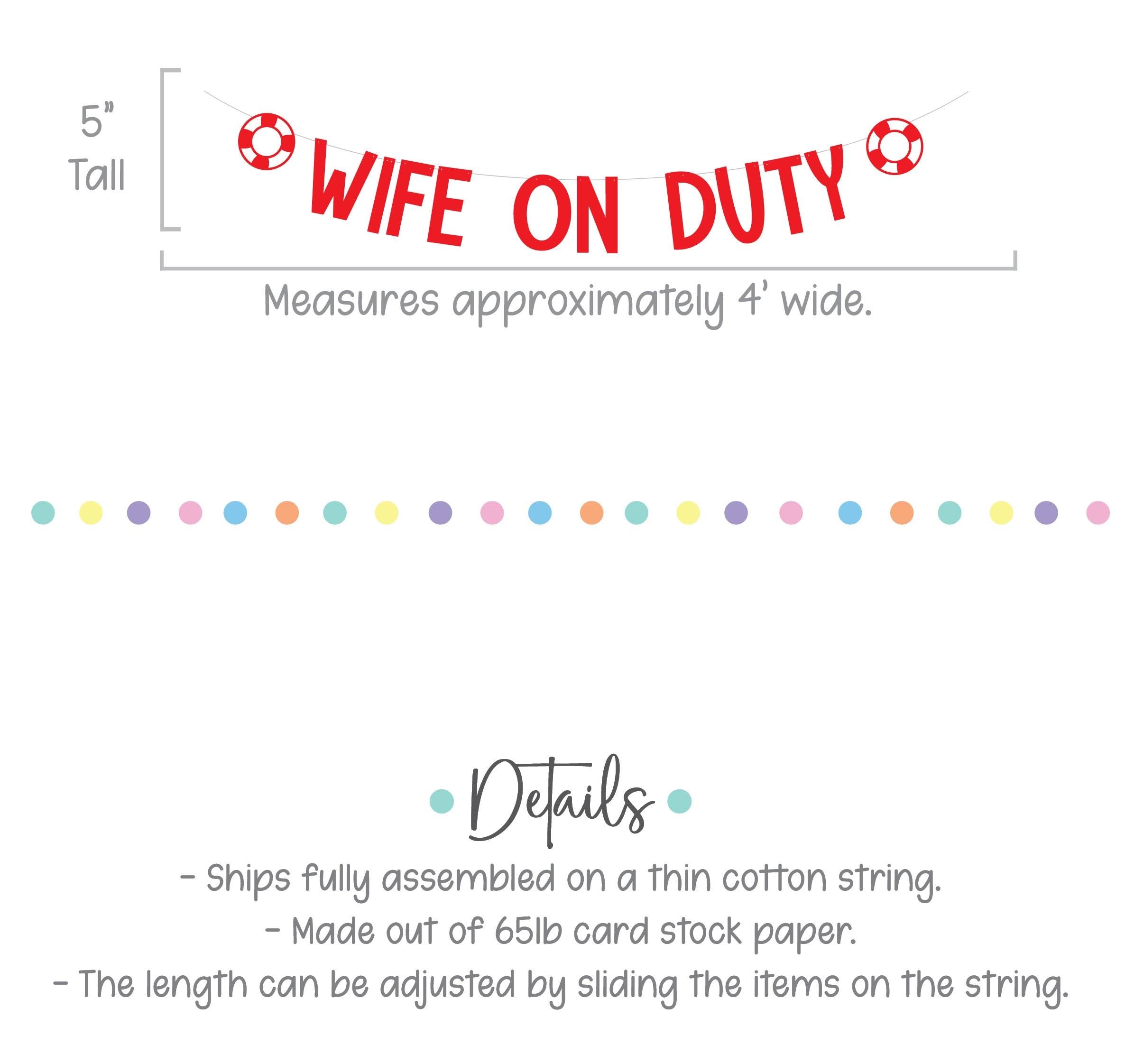 Wife On Duty, Wife On Duty Decorations, Lifeguard Bachelorette Party, Lifeguard Themed Bridal Shower, Lifeguard Bachelorette Banner