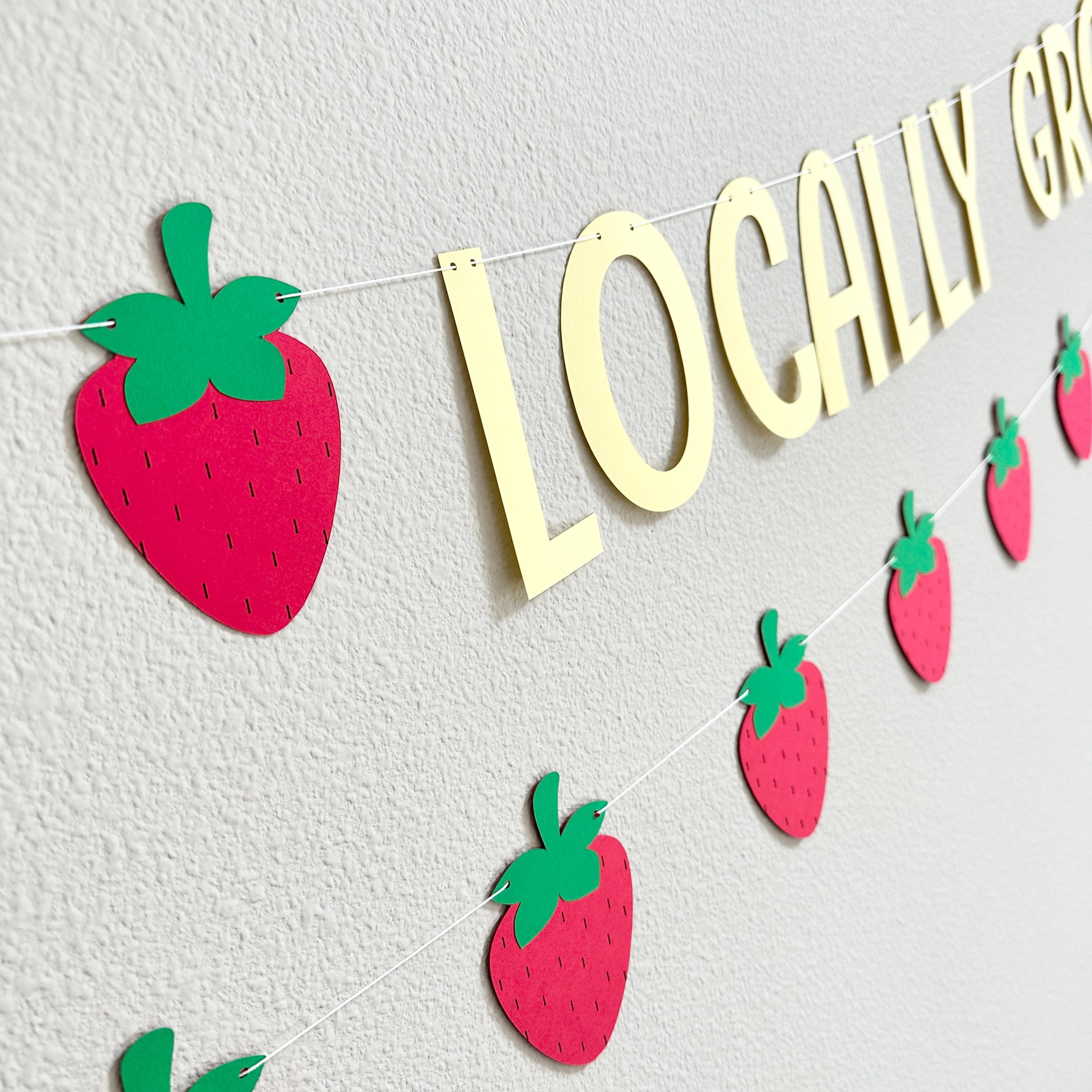 Locally Grown, Locally Grown Banner, Strawberry Theme, Farmer&#39;s Market Birthday Party Decorations, Locally Grown Baby Shower Decorations