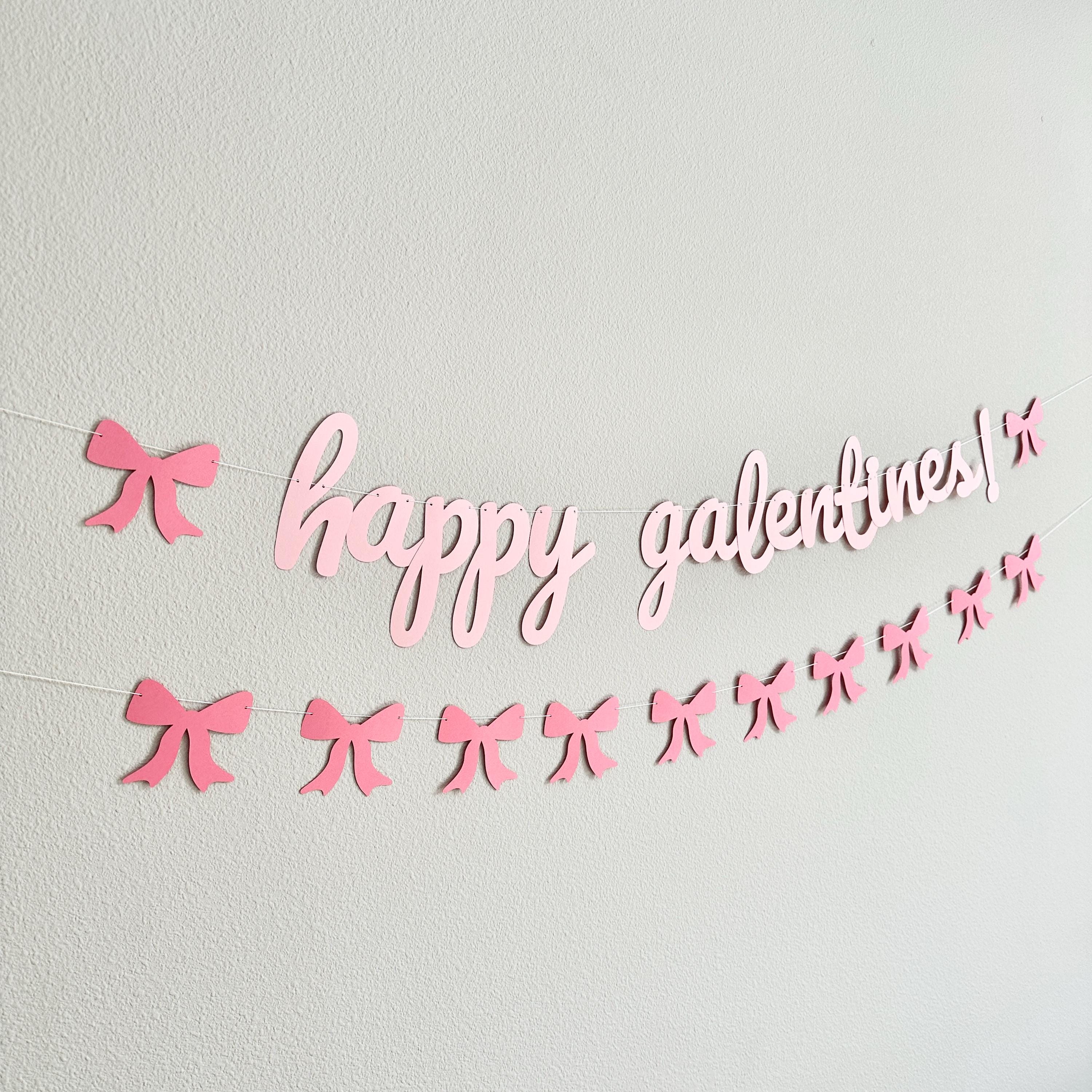 Happy Galentines, Happy Galentine&#39;s Day Banner, Galentine&#39;s Day Decorations, Galentine&#39;s Day Party, COquette Themed Galentine&#39;s Day