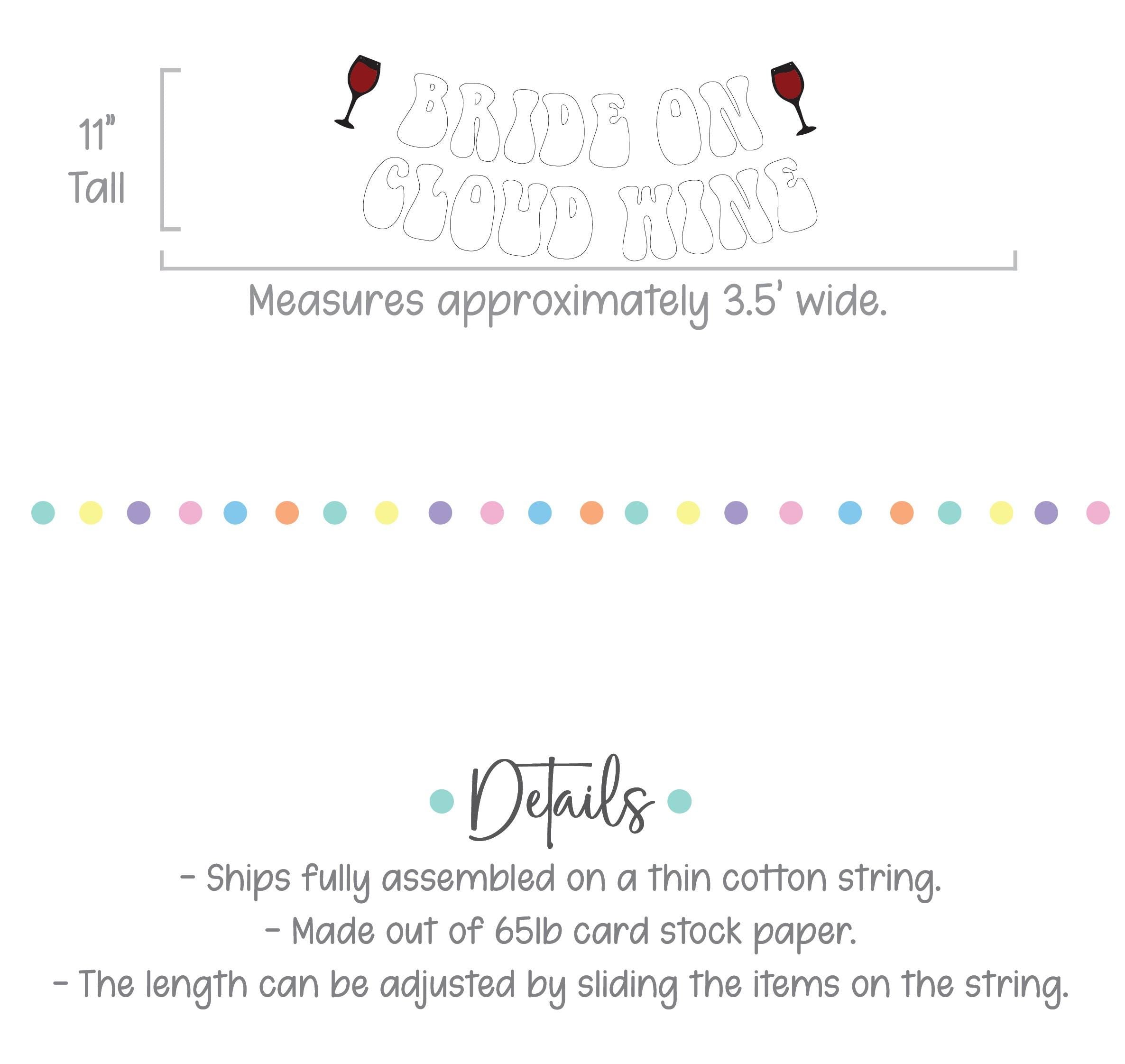 Bride On Cloud Wine - Wine Themed Bachelorette Party Decorations & Bridal Shower Ideas, Fun Wine Party Supplies