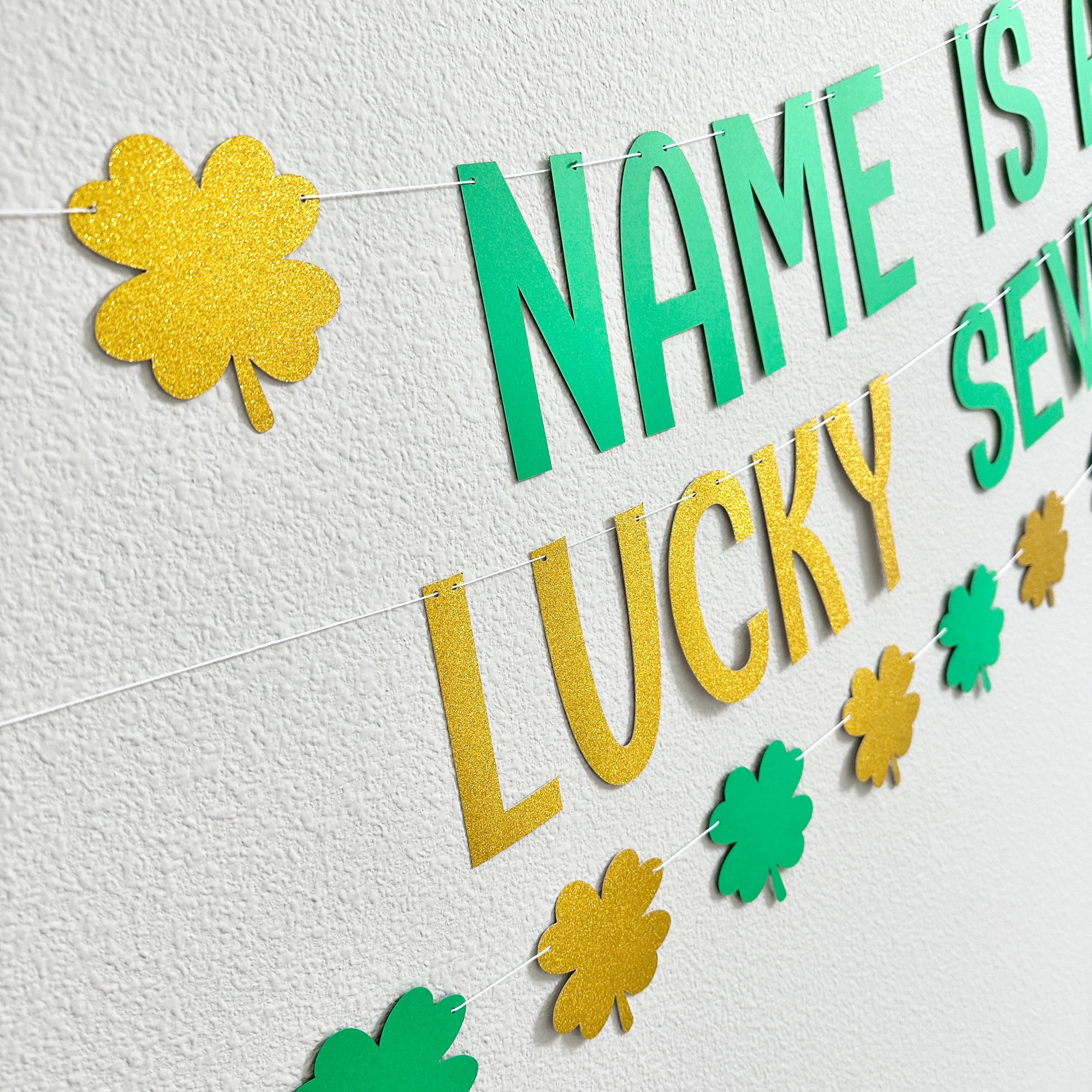 Lucky Seven Banner, Name Is A Lucky Seven Decorations, Personalized Name is a Lucky Seven Decorations, 7th Birthday Theme Ideas
