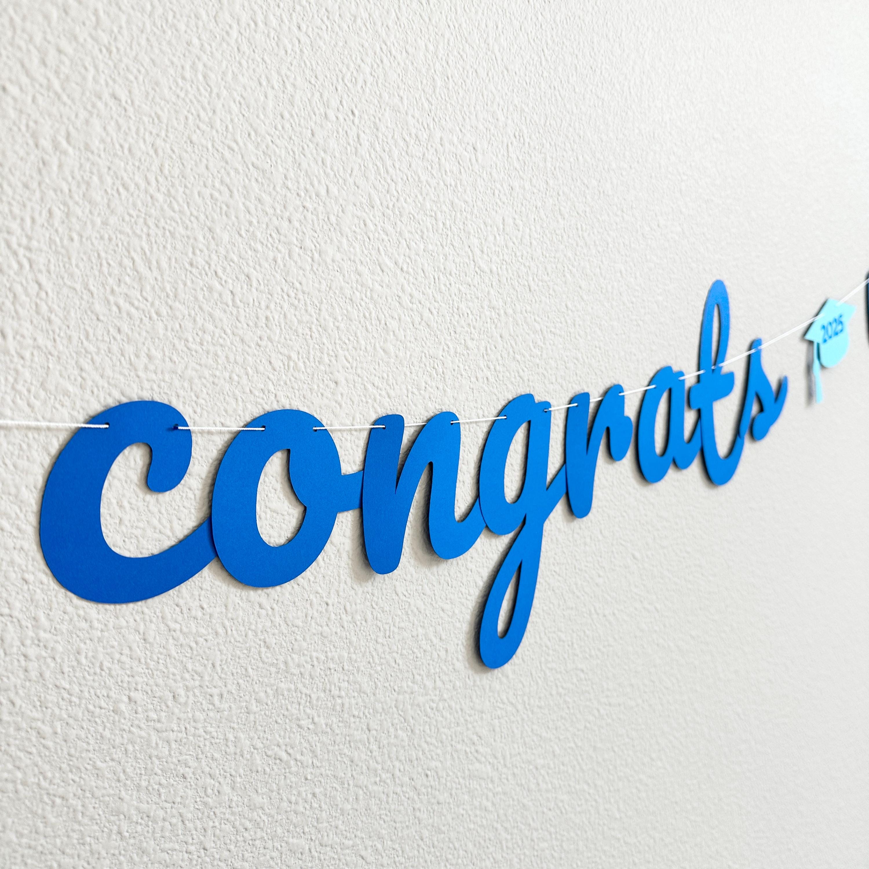 Graduation Banner, 2025 Graduation Decorations, 2025 Grad Party Banner, Blue Graduation Decorations, Custom Graduation Banner
