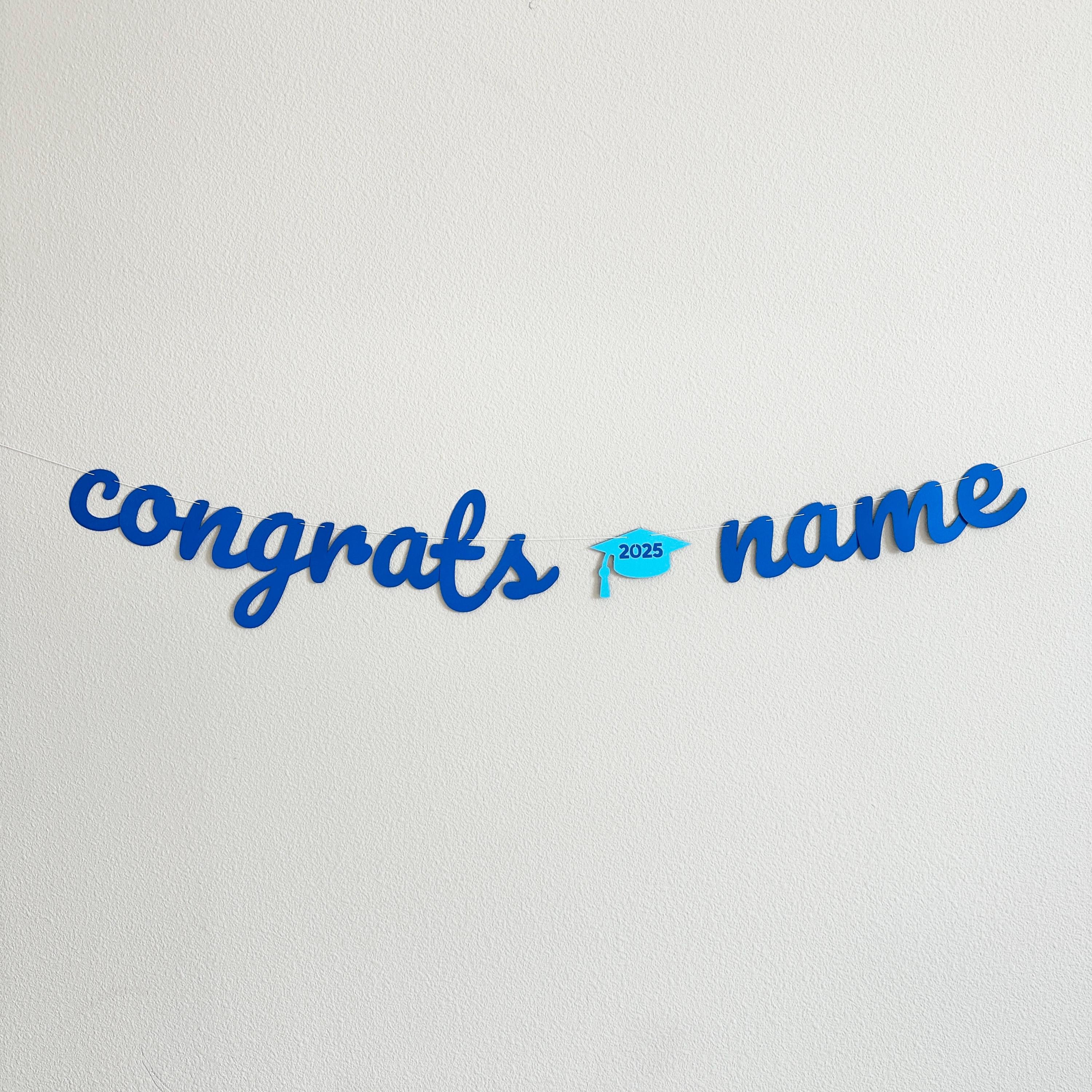 Graduation Banner, 2025 Graduation Decorations, 2025 Grad Party Banner, Blue Graduation Decorations, Custom Graduation Banner