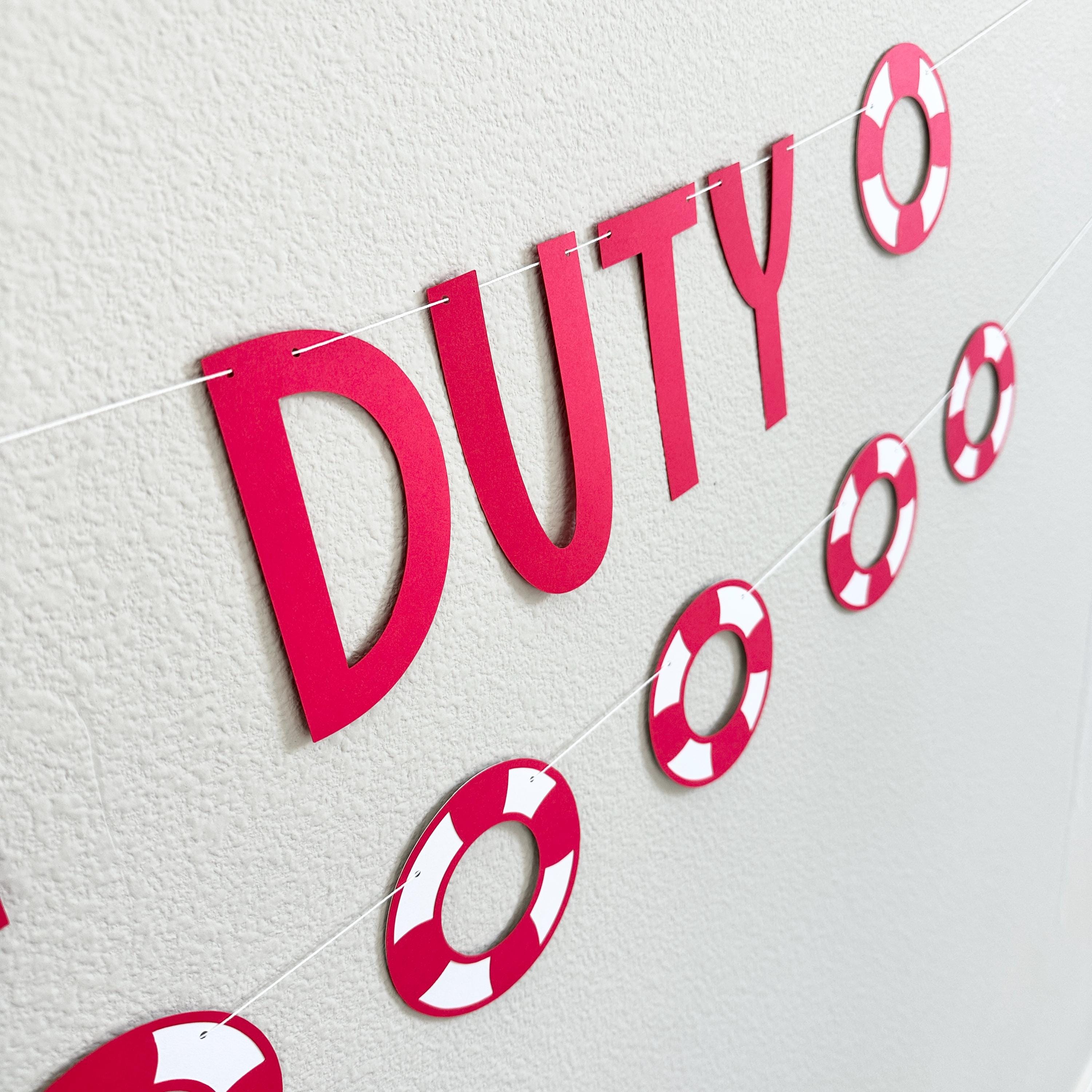 Wife On Duty, Wife On Duty Decorations, Lifeguard Bachelorette Party, Lifeguard Themed Bridal Shower, Lifeguard Bachelorette Banner