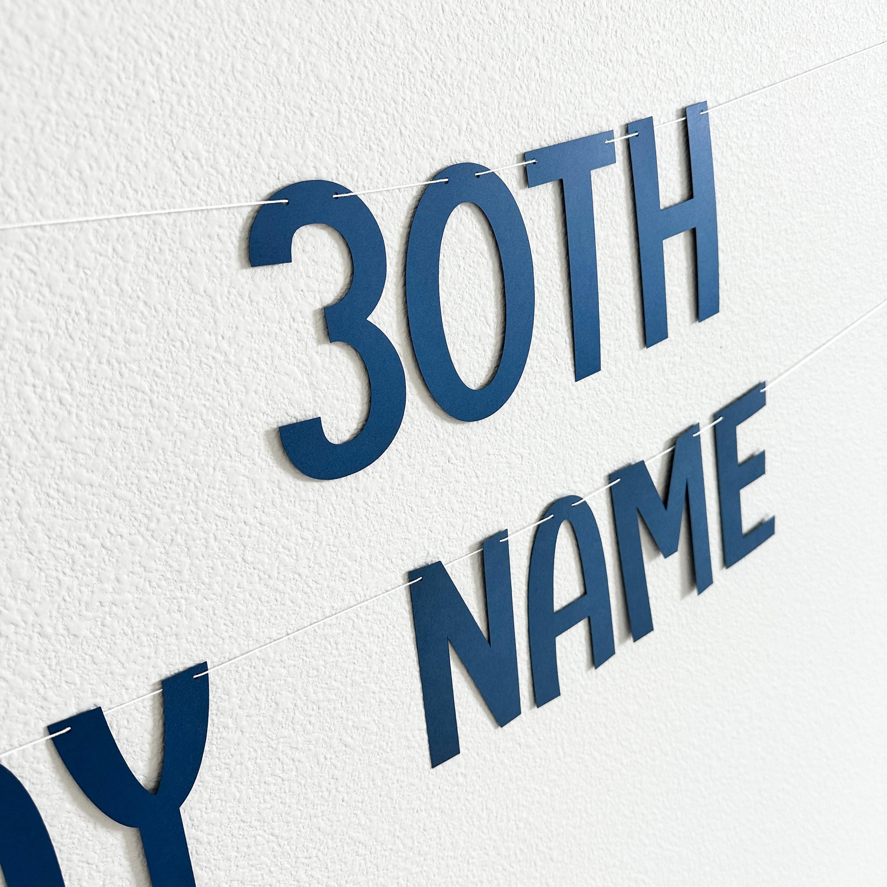 Happy 30th Birthday Banner, 30th Birthday Party Decorations, 30th Birthday Celebration, Custom 30th Birthday Banner