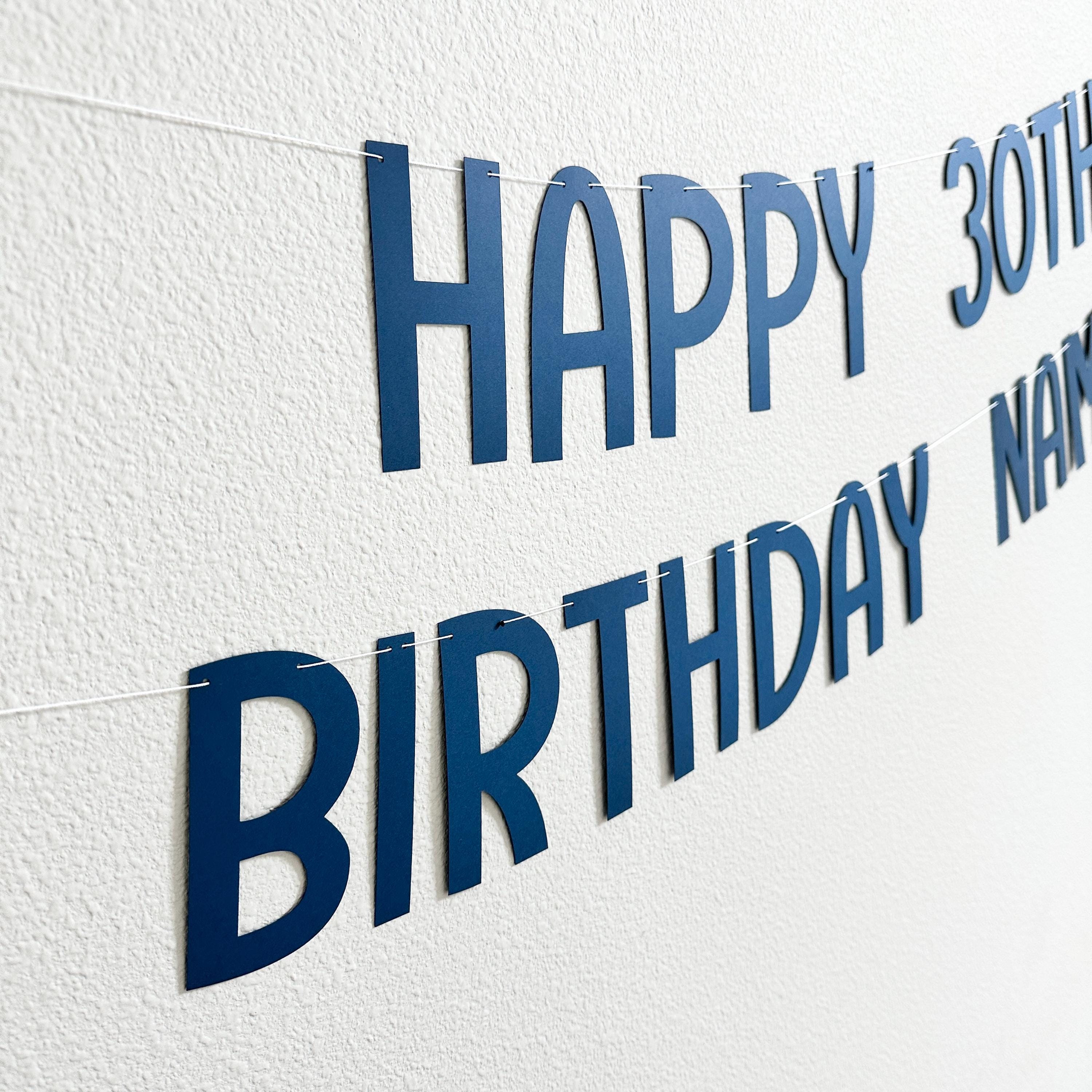 Happy 30th Birthday Banner, 30th Birthday Party Decorations, 30th Birthday Celebration, Custom 30th Birthday Banner